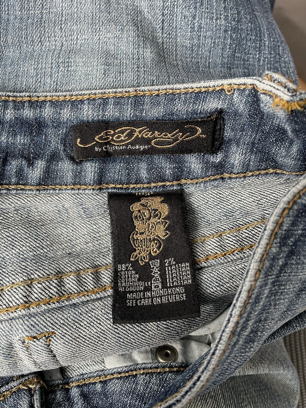 Ed Hardy × Vintage Ed Hardy Vintage Y2k Low Rise Denim Trousers Jeans Drip Swag Size 26" / US 2 / IT 38 - 9 Thumbnail