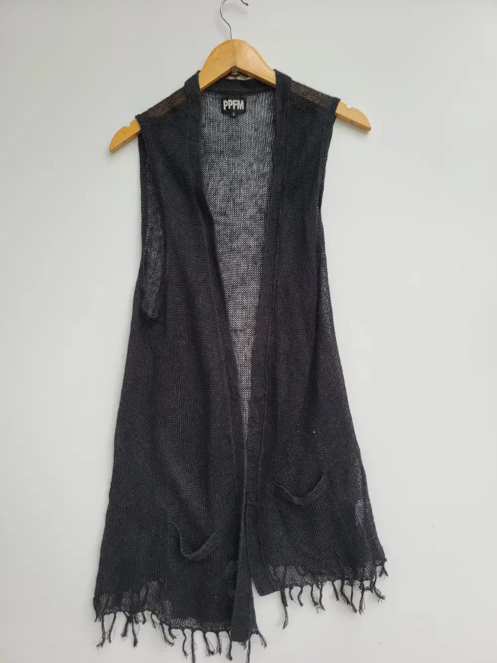 Vintage Vtg PPFM Archival Grunge Distressed Mesh Fringe Vest Size L / US 10 / IT 46 - 1 Thumbnail