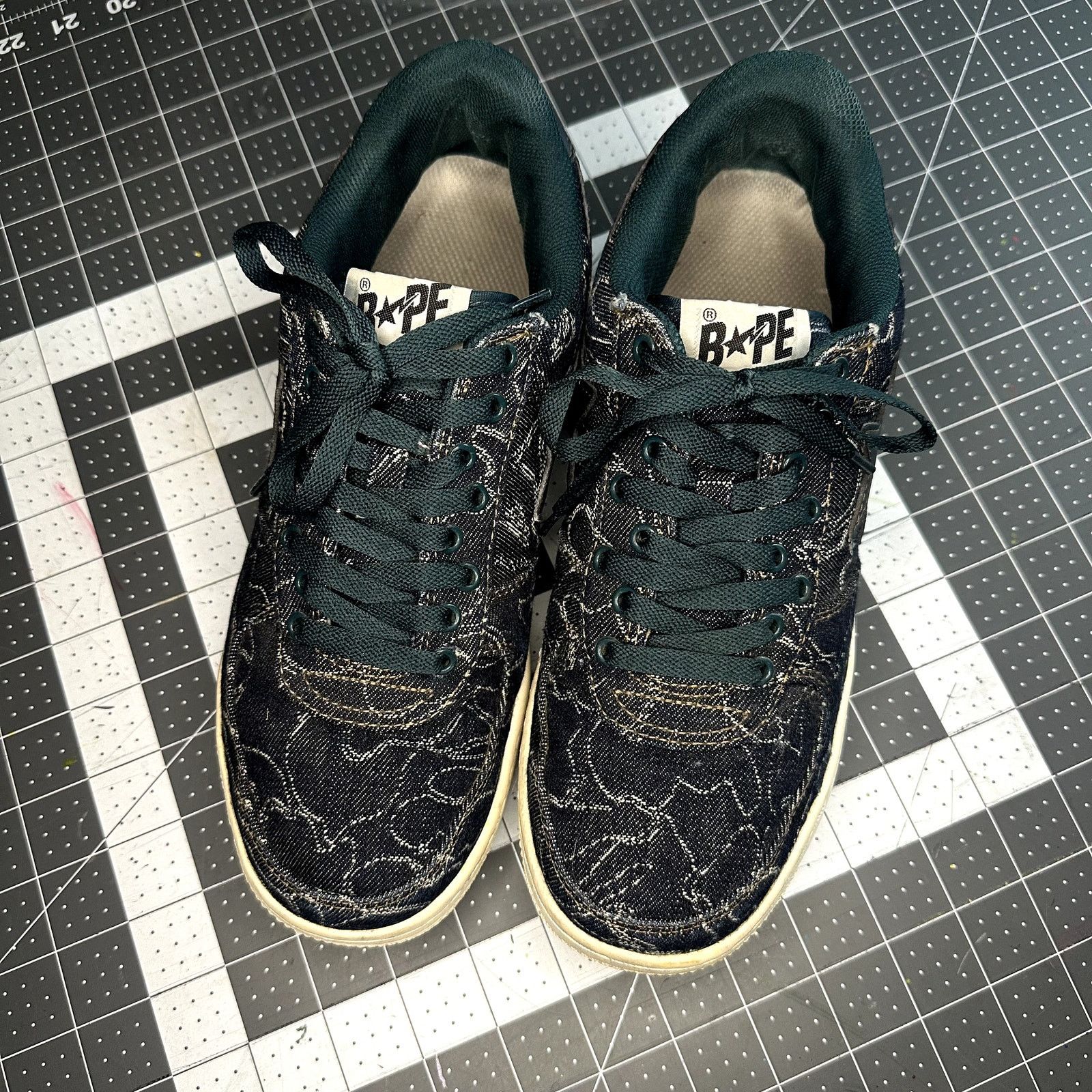 Bape Bape Bapesta 'Denim Camo Monogram' Size US 8.5 / EU 41-42 - 2 Thumbnail