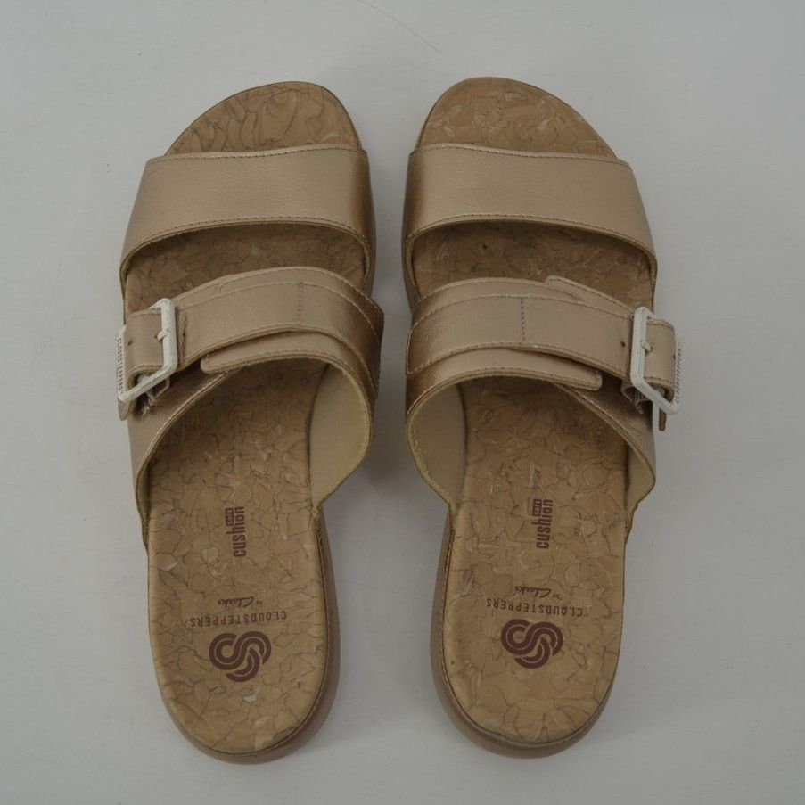 Clarks Cloudsteppers Clarks Size 9 June Tide Gold Metallic Slides Size US 9 / IT 39 - 9 Thumbnail