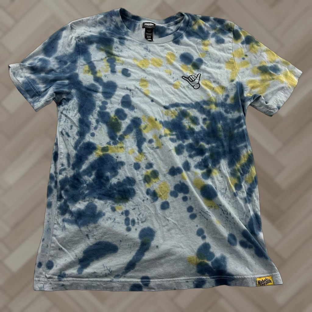 Vintage VINTAGE Mahalo My Dude Short Sleeve Tie Dye T Shirt Men's Large Blue Yellow Size US L / EU 52-54 / 3 - 1 Thumbnail