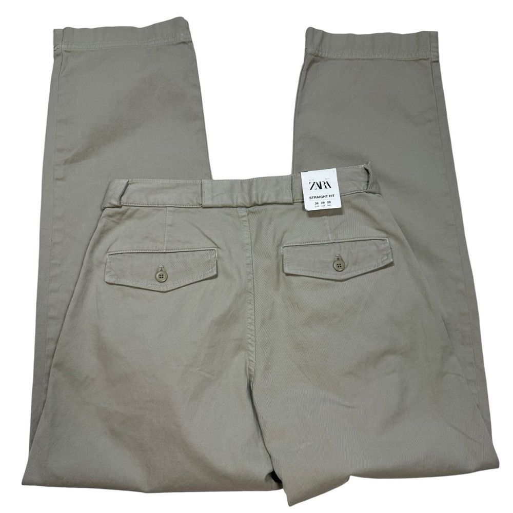Zara NWT New Zara Grey Cotton Straight Leg 6917/417 Pants Size 2 Size US 29 - 5 Thumbnail