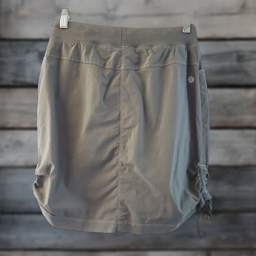 Vintage Sahalie Womens Skort XS Solid Gray Cinched Sides Pockets Skirt Short Casual Size 26" / US 2 / IT 38 - 1 Thumbnail