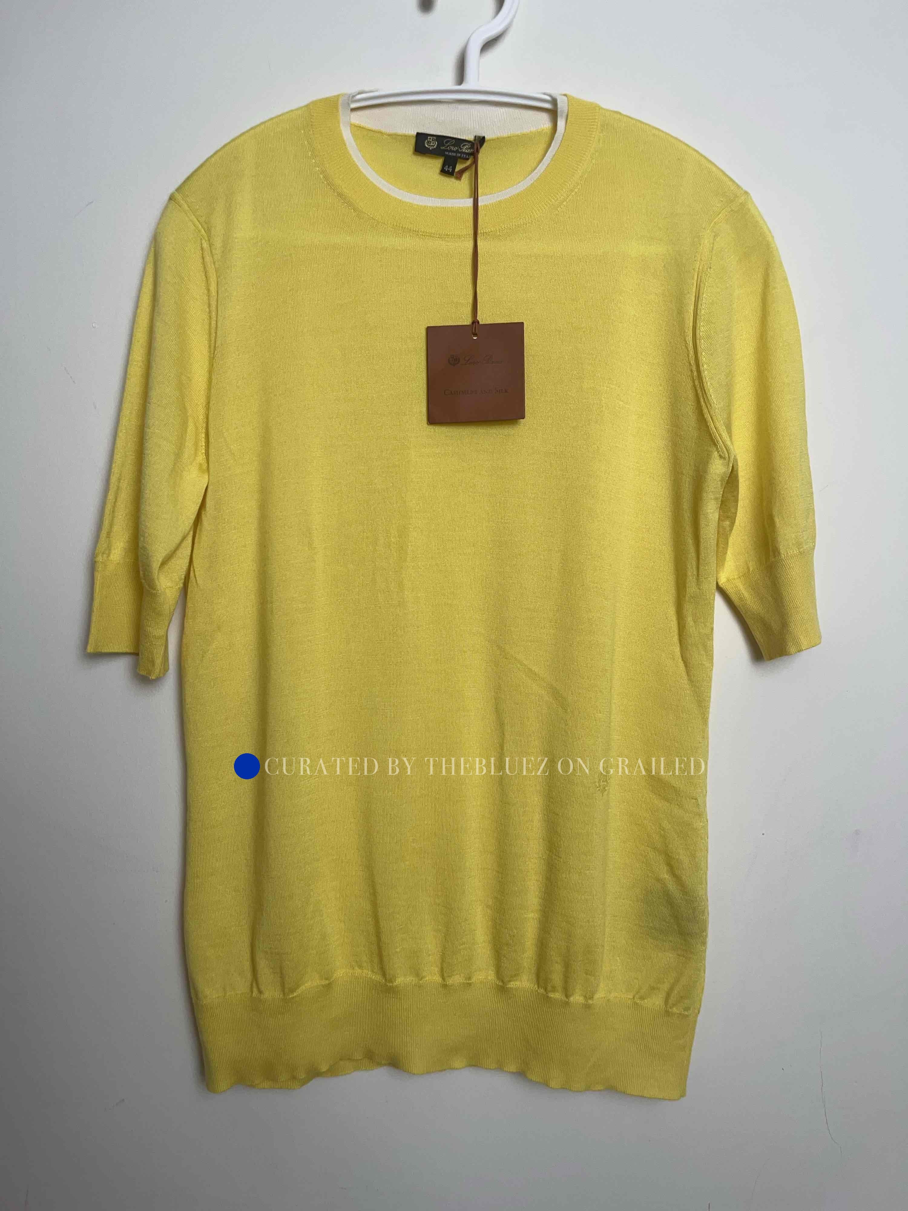 Loro Piana Yellow Short Sleeve Knit Sweater Size US S / EU 44-46 / 1 - 1 Thumbnail