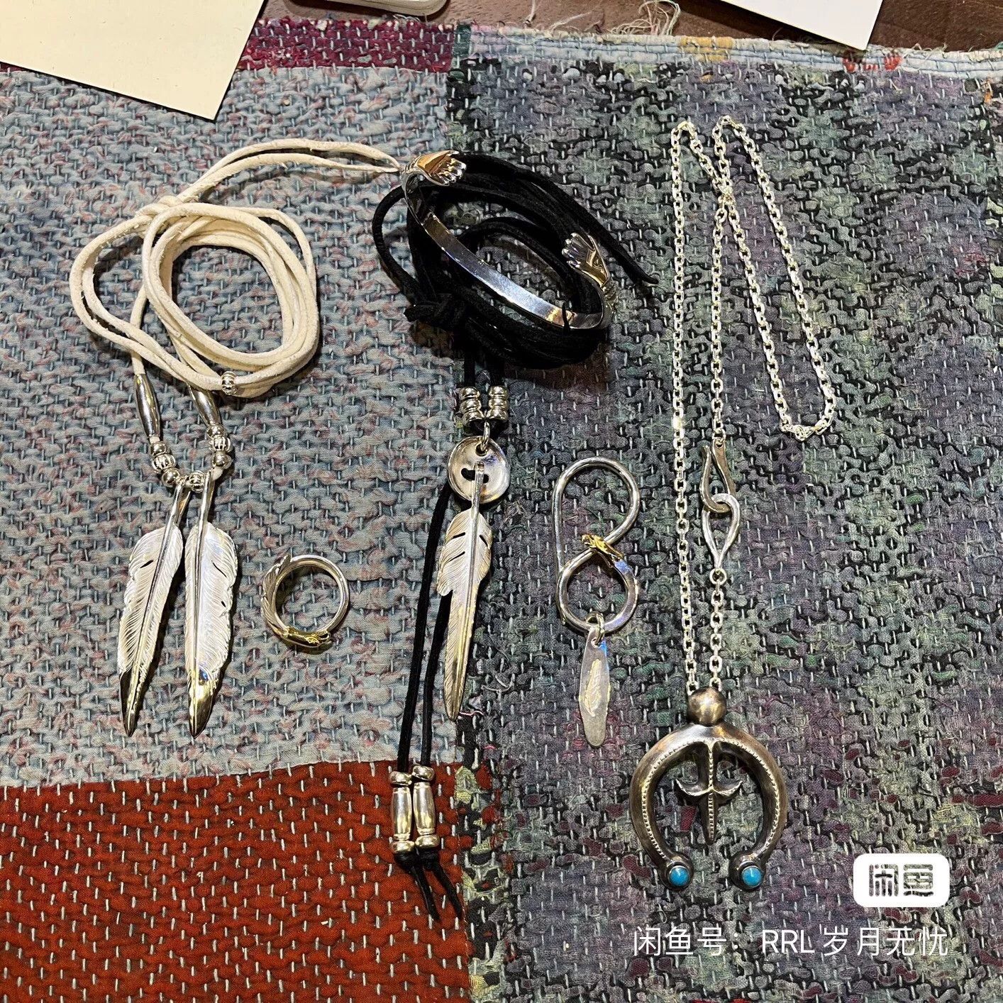 Larry Smith feather jewelry set with bracelet and ring Size ONE SIZE - 1 Thumbnail