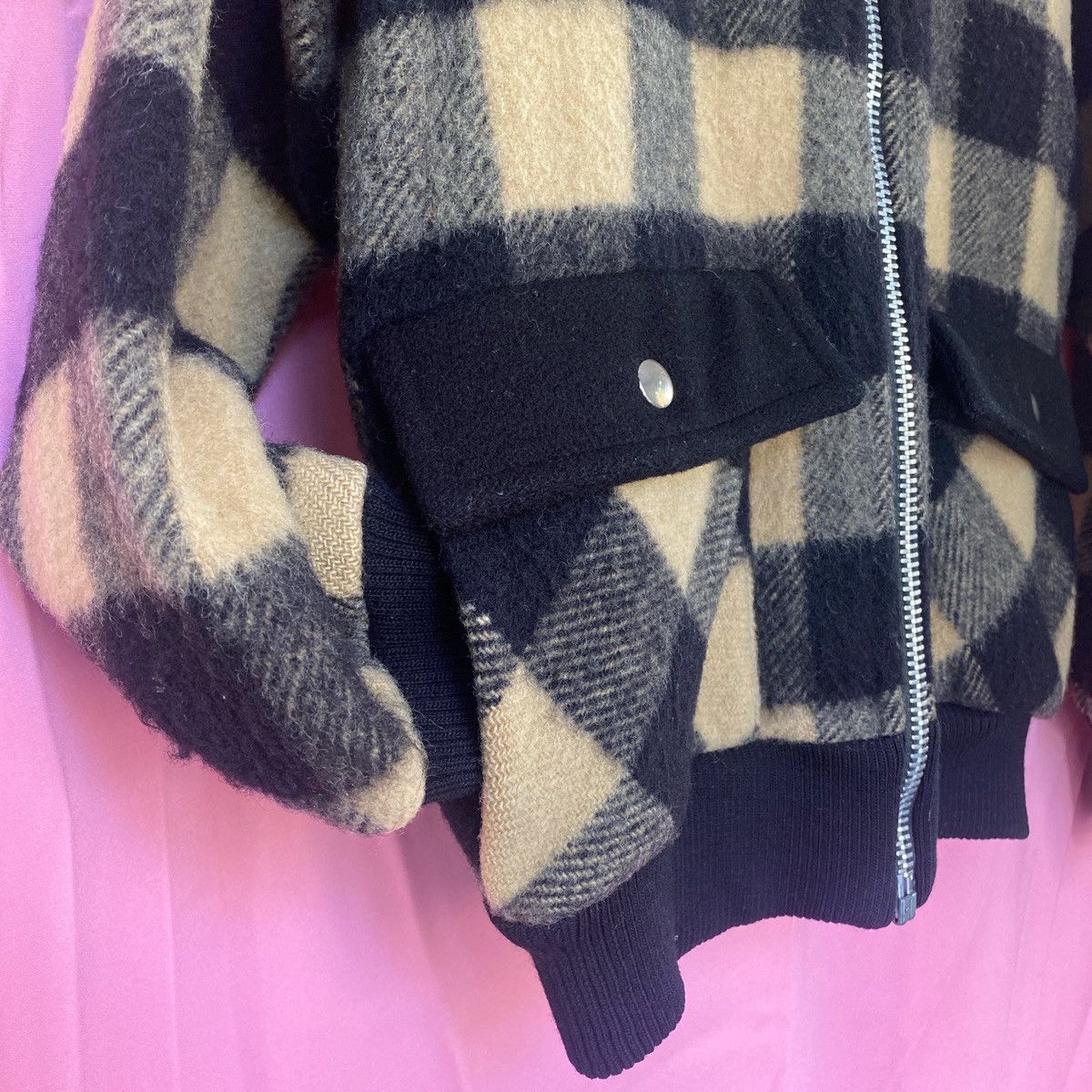 Other Vintage virgin wool plaid bomber jacket Size US XS / EU 42 / 0 - 5 Thumbnail