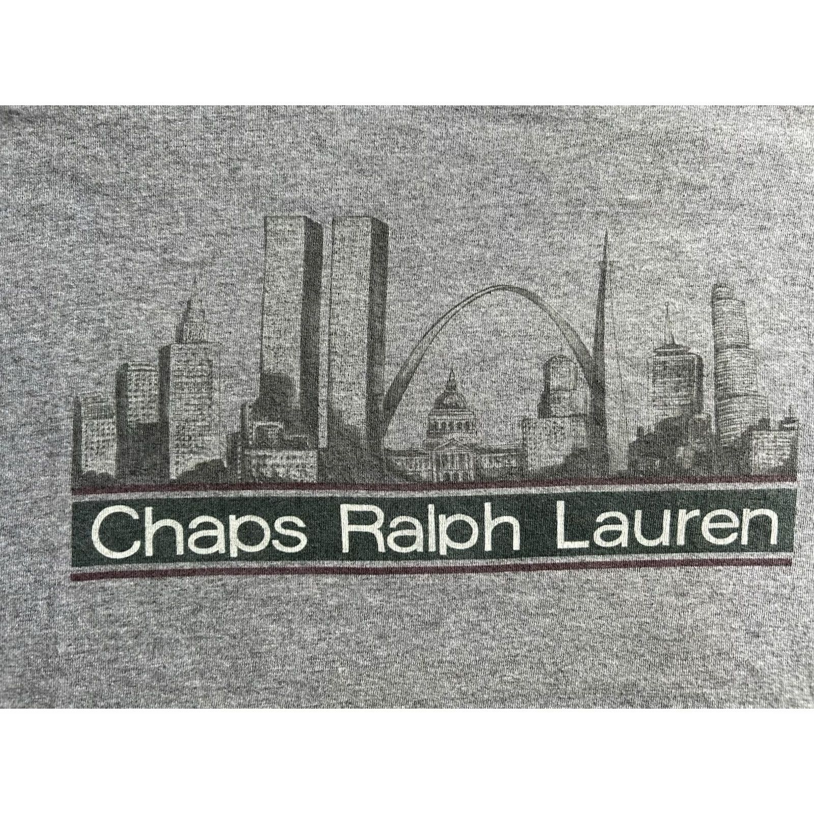 Chaps Chaps Ralph Lauren City Scape Shirt 90s Men L Gray T-Shirt Short Sleeve Vintage? Size US L / EU 52-54 / 3 - 3 Thumbnail
