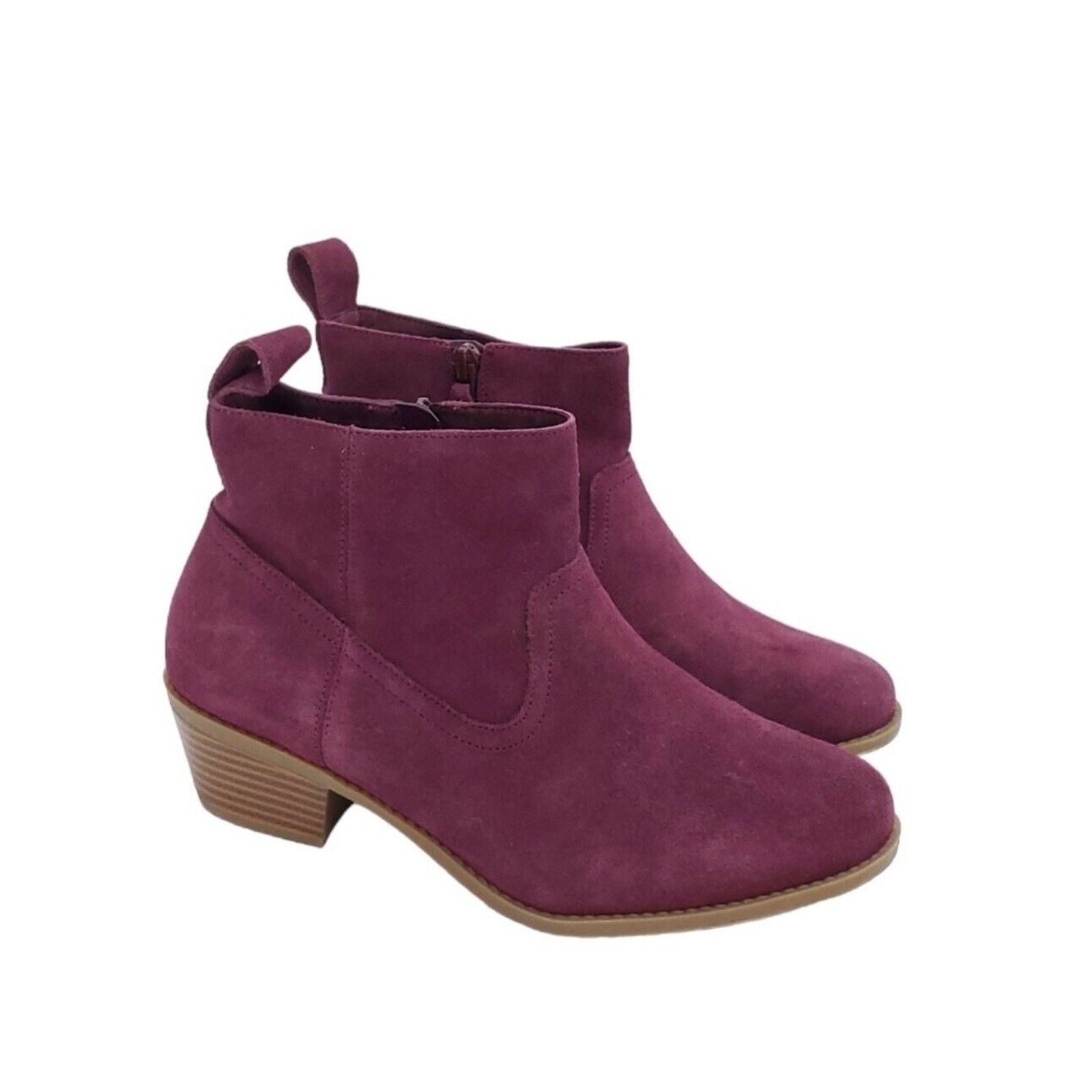 Vionic Vionic Vera Eggplant Suede Ankle Boot Side Zipper Low Heels Size US 8.5 / IT 38.5 - 1 Thumbnail