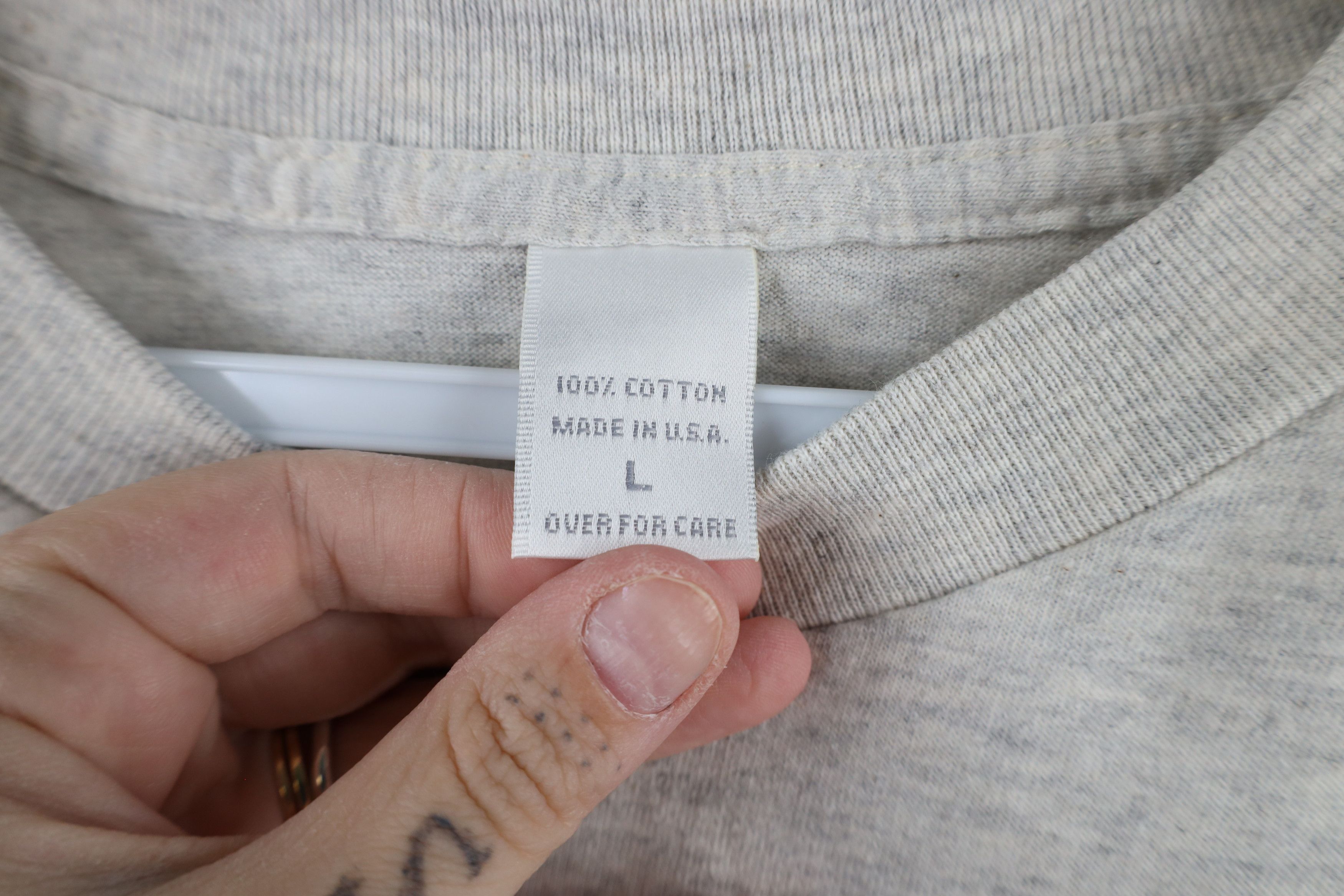Vintage Vintage 90s Streetwear Cotton T-Shirt Heather Gray USA Size US L / EU 52-54 / 3 - 4 Thumbnail