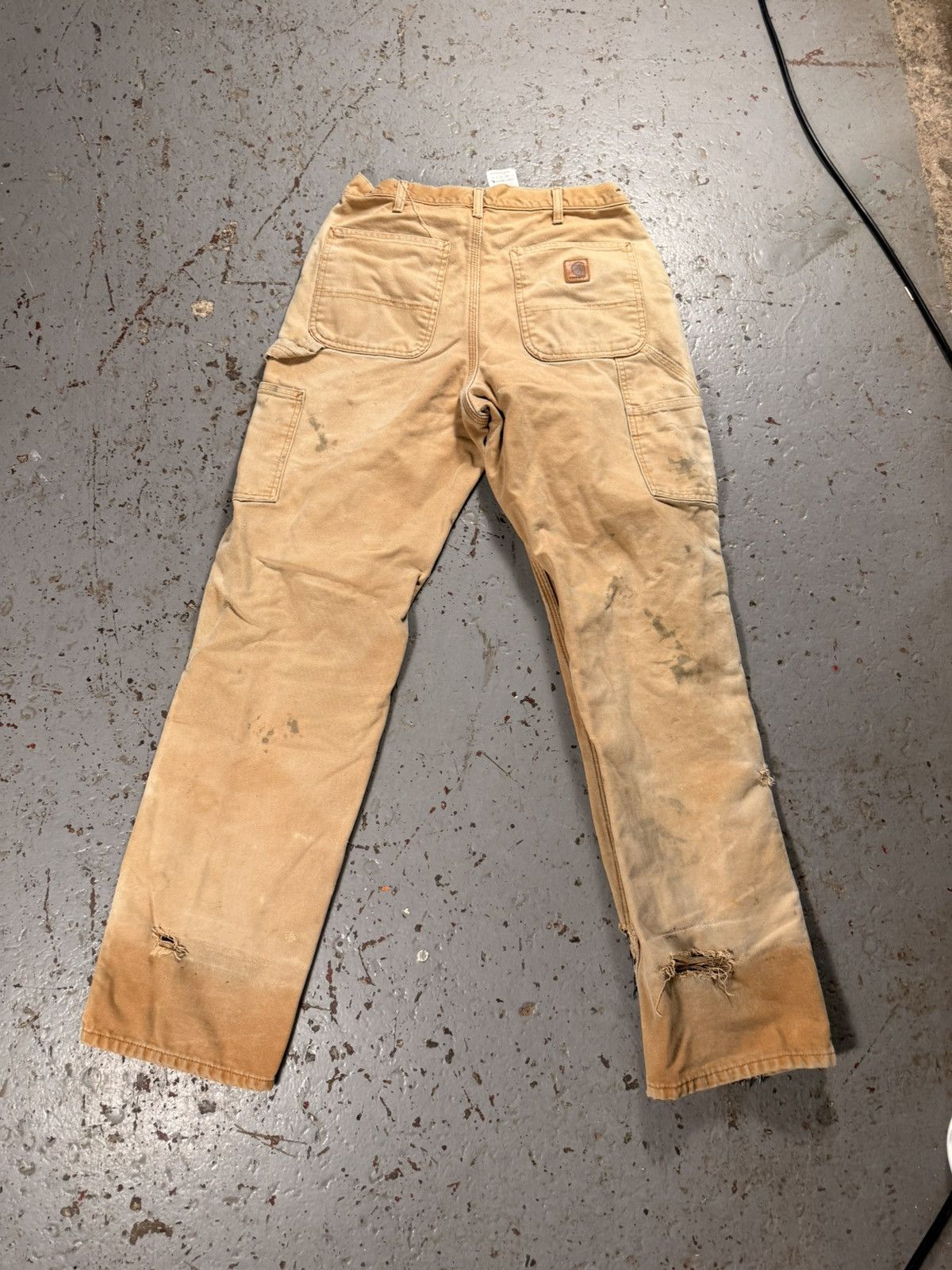 Carhartt Insane Distressed Carhartt Fleece Line Carpenter Pants Size US 30 / EU 46 - 7 Thumbnail