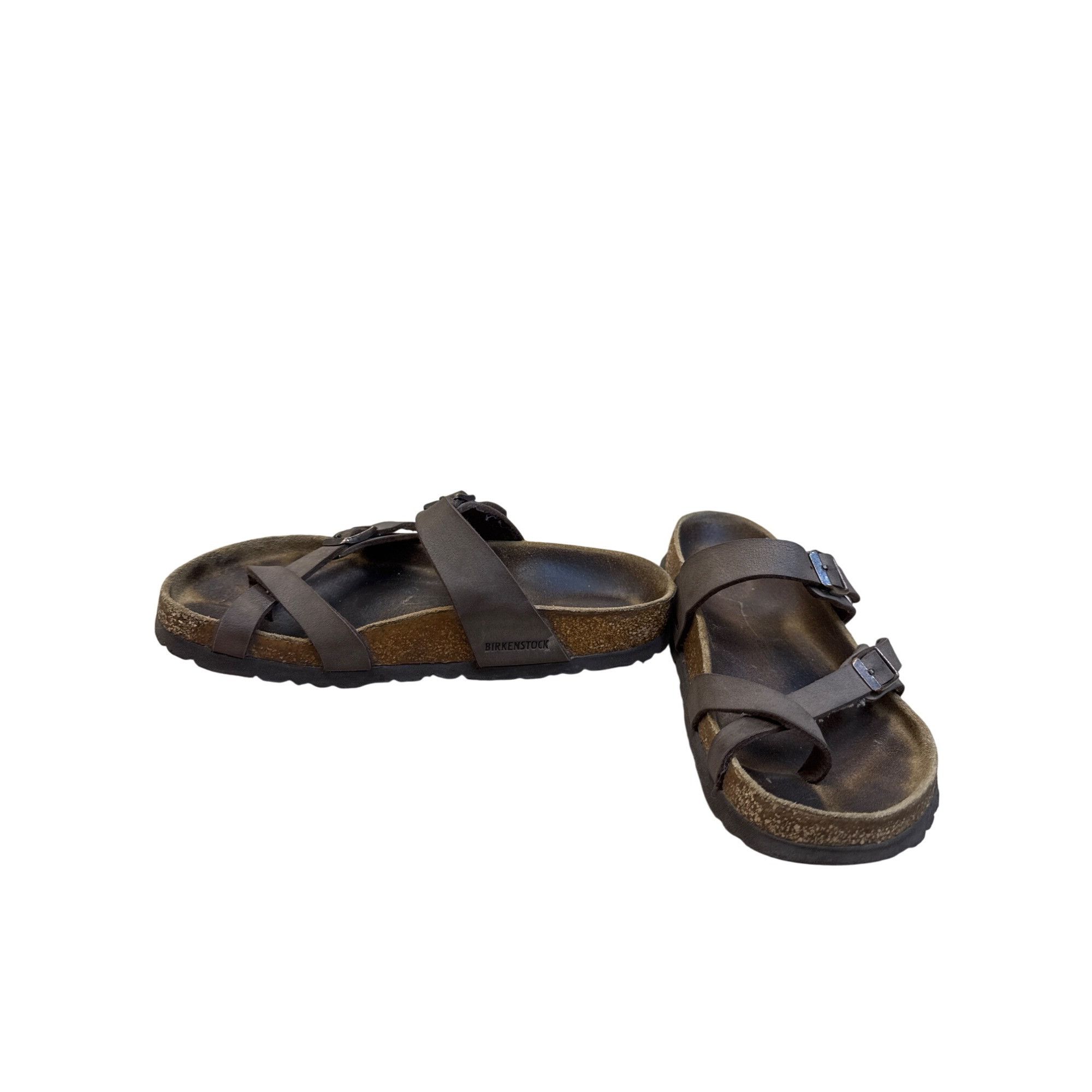 Birkenstock Birkenstock Womens Brown Leather Slip Sandals Size 6 SKU 819 Size US 6 / IT 36 - 3 Thumbnail