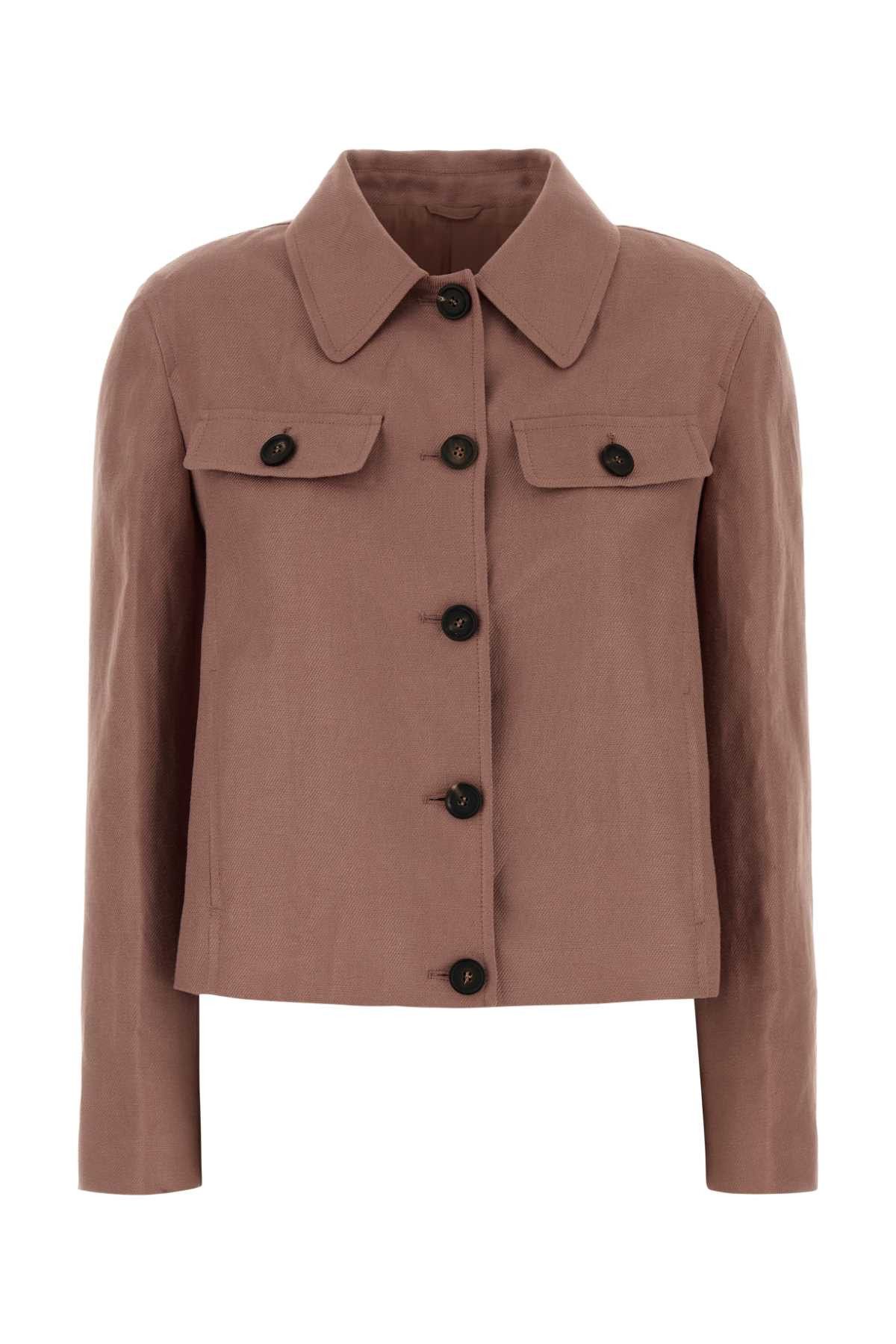 Brunello Cucinelli Antiqued Pink Linen Jacket Size S / US 4 / IT 40 - 1 Thumbnail