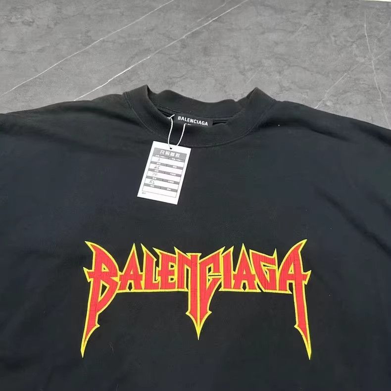 Balenciaga Balenciaga Flash Flame Rock Band Logo Short Sleeve T-shirt Size US L / EU 52-54 / 3 - 3 Thumbnail