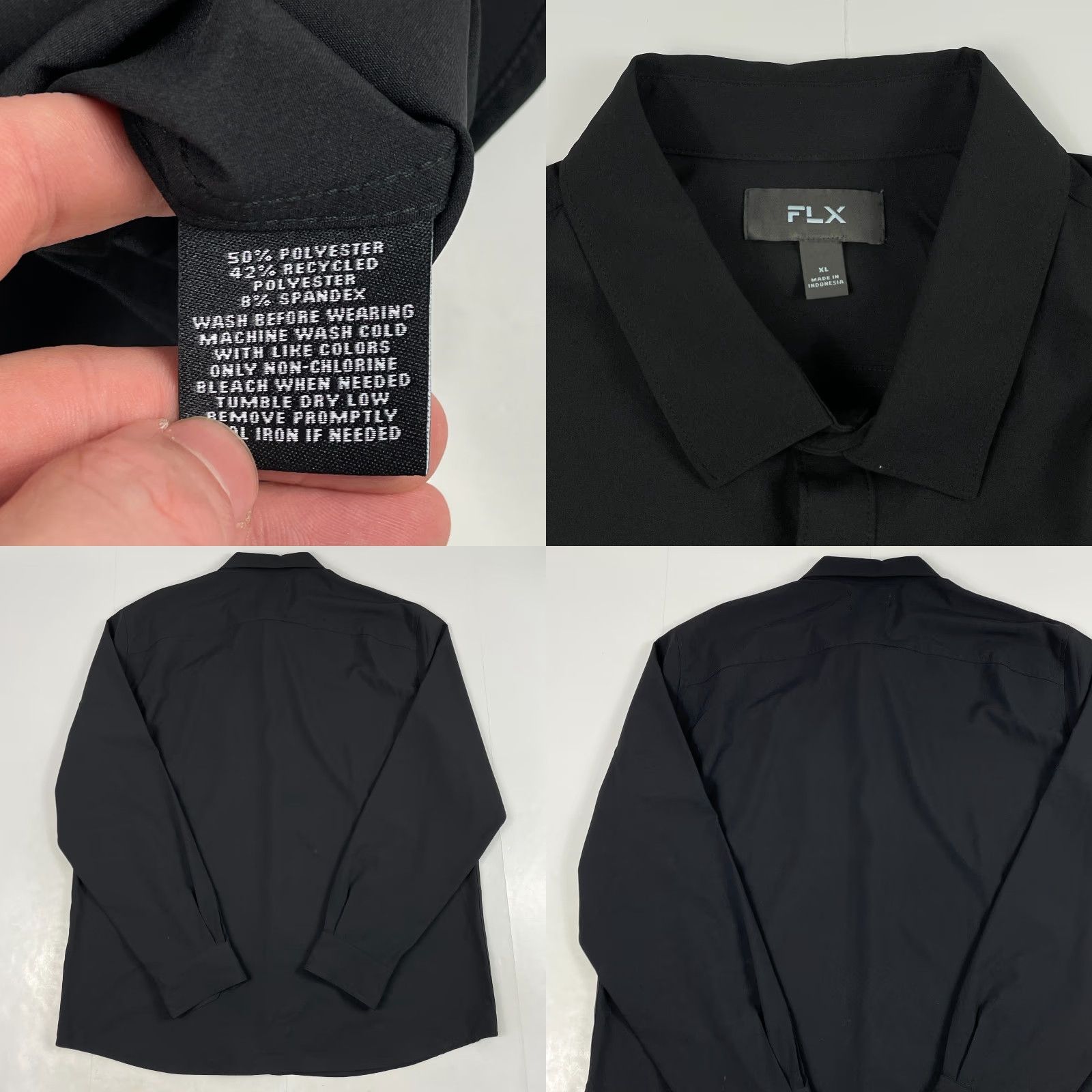 Vintage FLX Shirt Mens XL Black Long Sleeve Button-Up Fishing Stretch Technical Shirt Size US XL / EU 56 / 4 - 8 Thumbnail