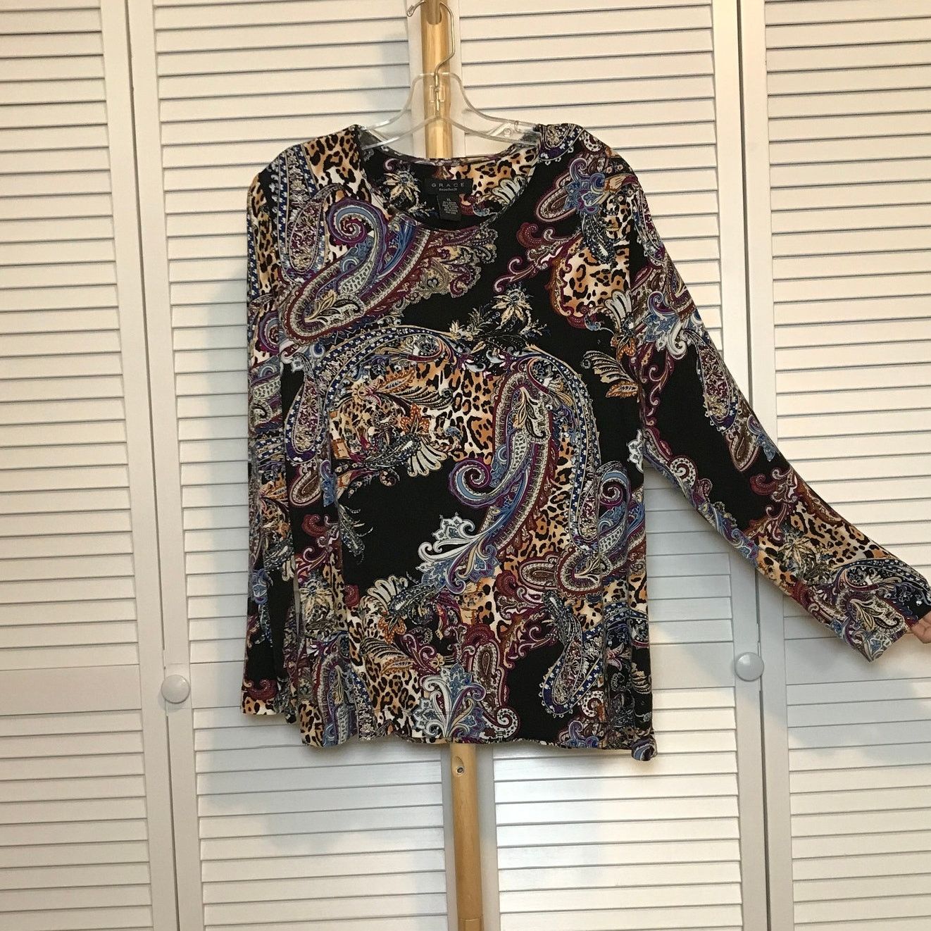 Other Grace Paisley Leopard Round Neck Long-sleeved Blouse XL Size XL / US 12-14 / IT 48-50 - 2 Thumbnail