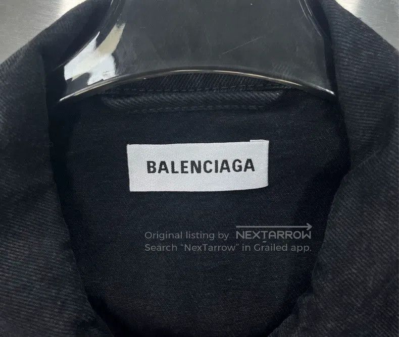 Balenciaga Balenciaga Distressed black and grey denim jacket with cry Size XS / US 0-2 / IT 36-38 - 3 Thumbnail