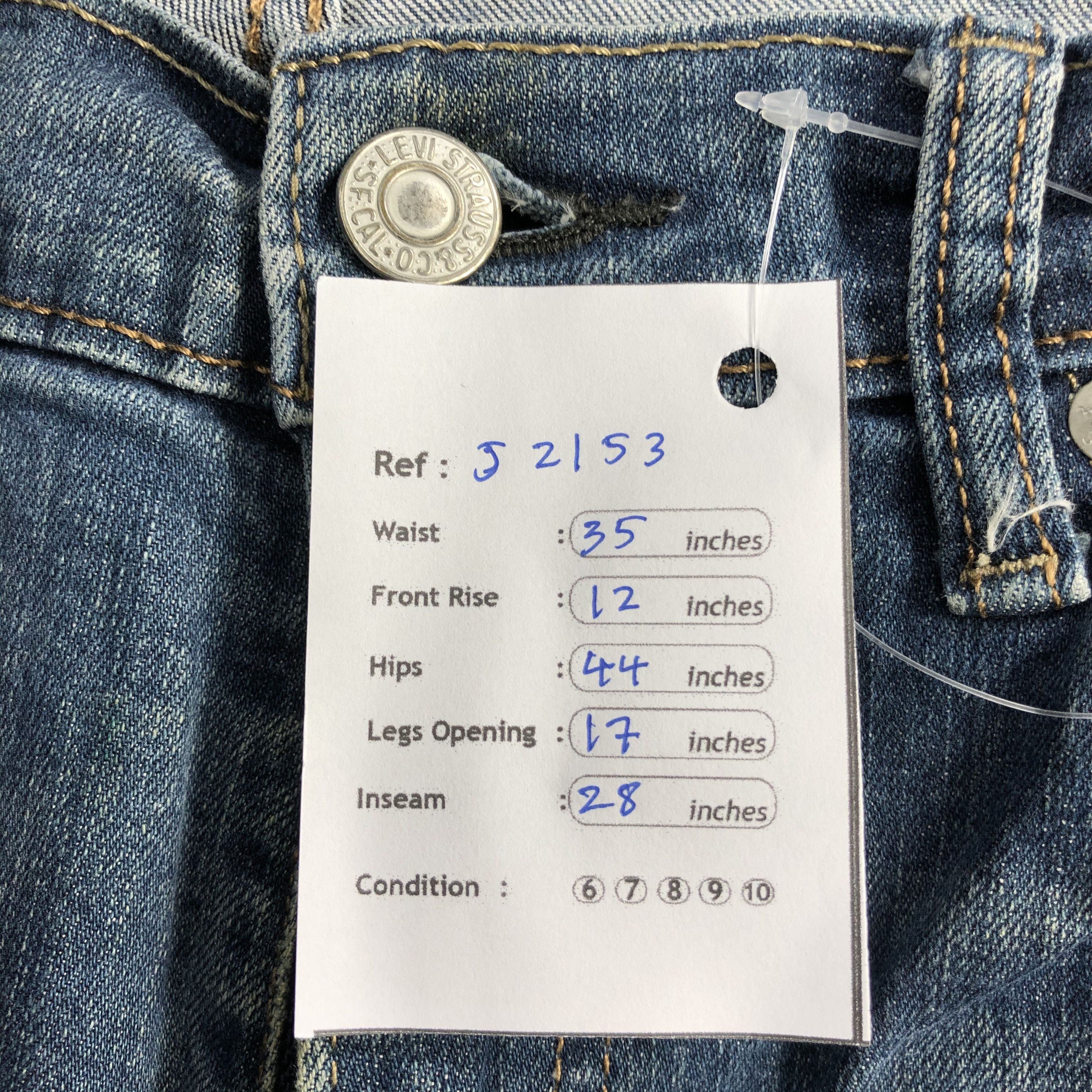 Levi's Vintage Blue Wash Levis 505 Jeans-J2153 Size US 35 - 12 Thumbnail
