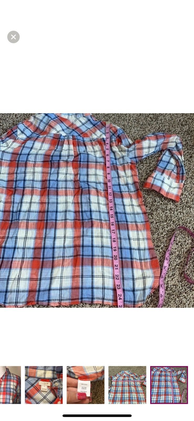J.Crew J. Crew XS plaid popover blouse Size XS / US 0-2 / IT 36-38 - 6 Thumbnail