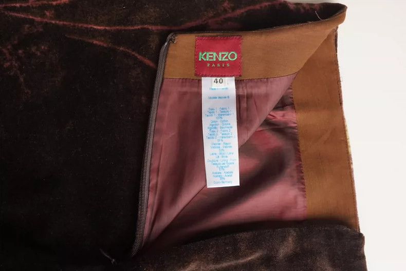 Kenzo KENZO Gilded velvet botanical guide skirt Size 26" / US 2 / IT 38 - 5 Thumbnail