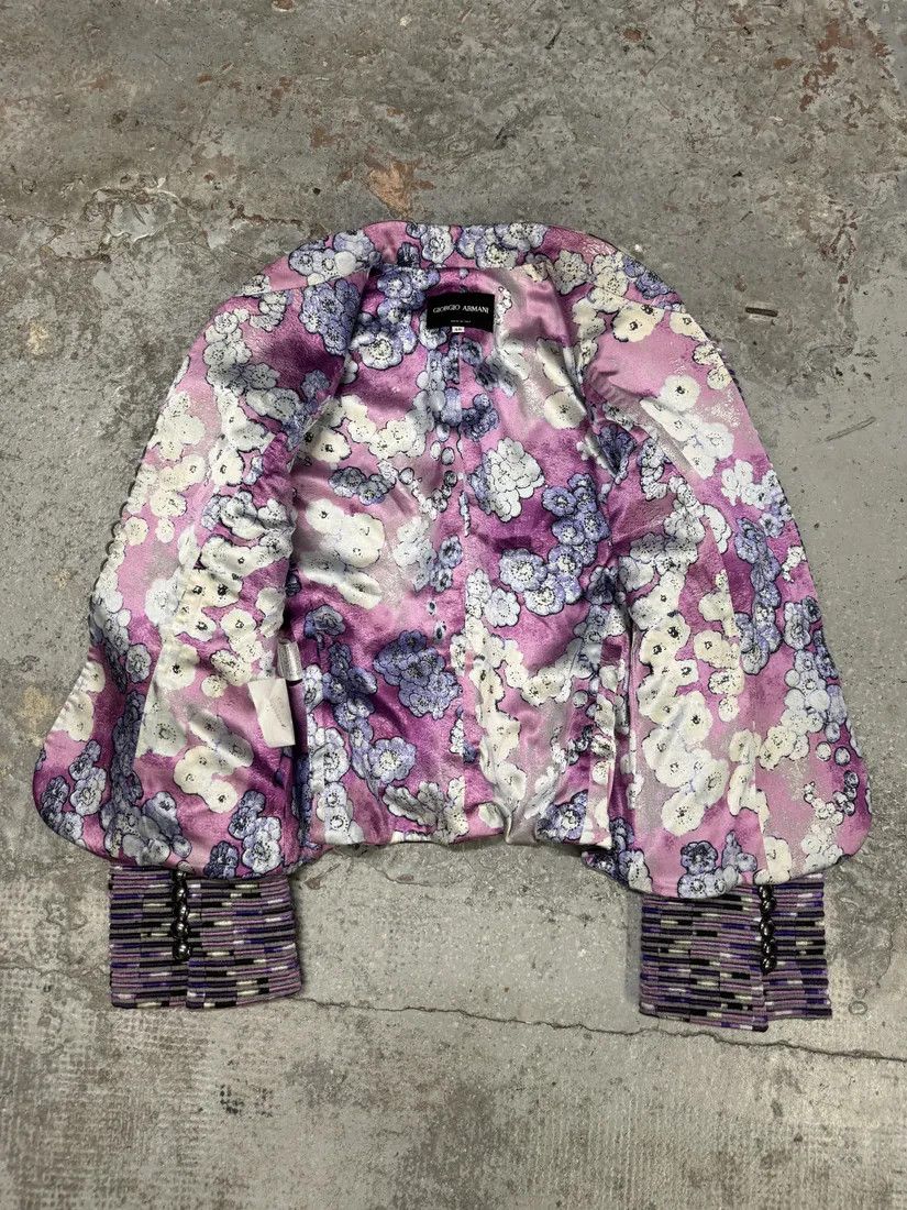 Designer × Giorgio Armani × Vintage Giorgio Armani Purple Lined Buttoned Jacket Size XS / US 0-2 / IT 36-38 - 6 Thumbnail