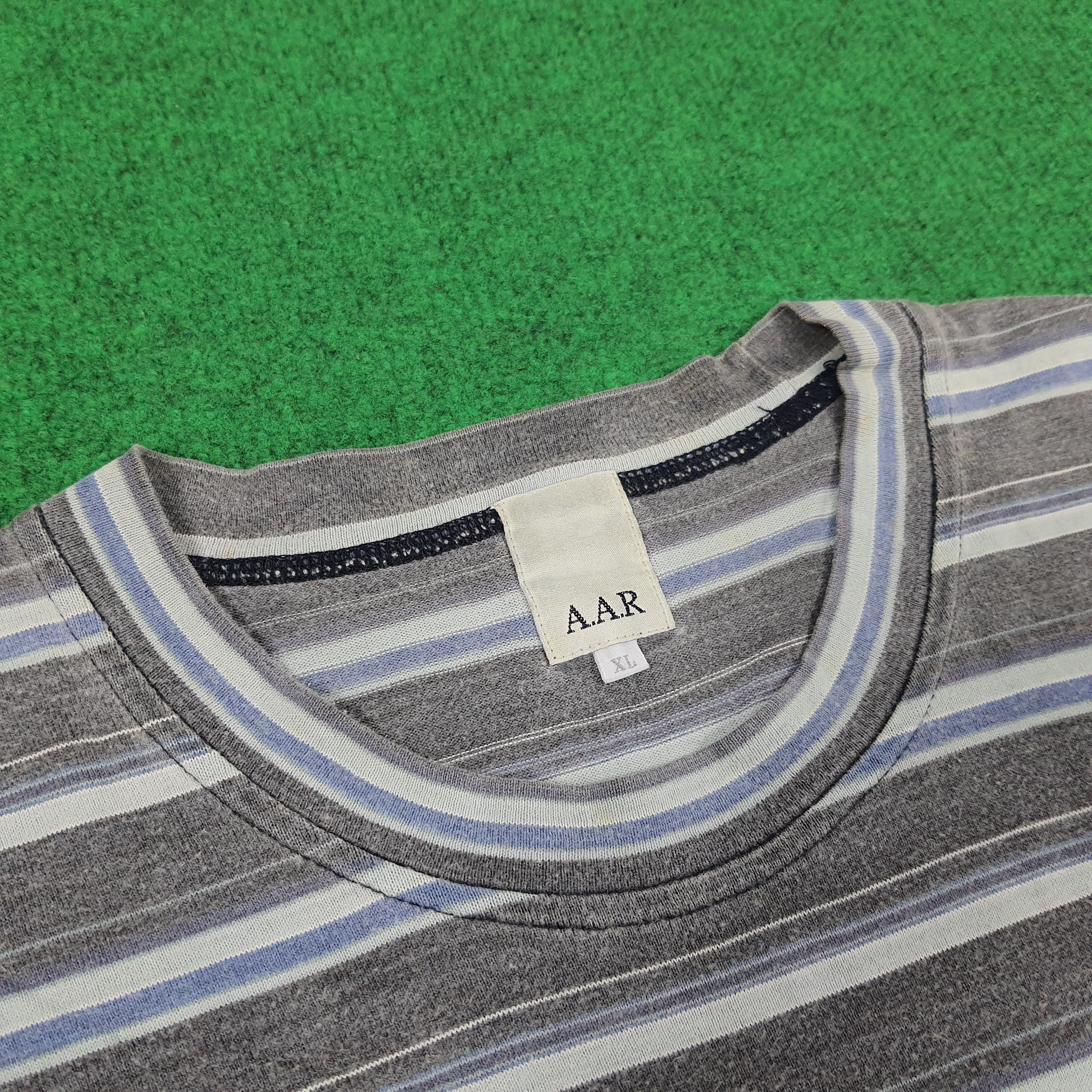 Japanese Brand × Vintage × Yohji Yamamoto Vintage Yohji Yamamoto A.A.R Striped Japan Luxury T-shirt Size US L / EU 52-54 / 3 - 4 Thumbnail