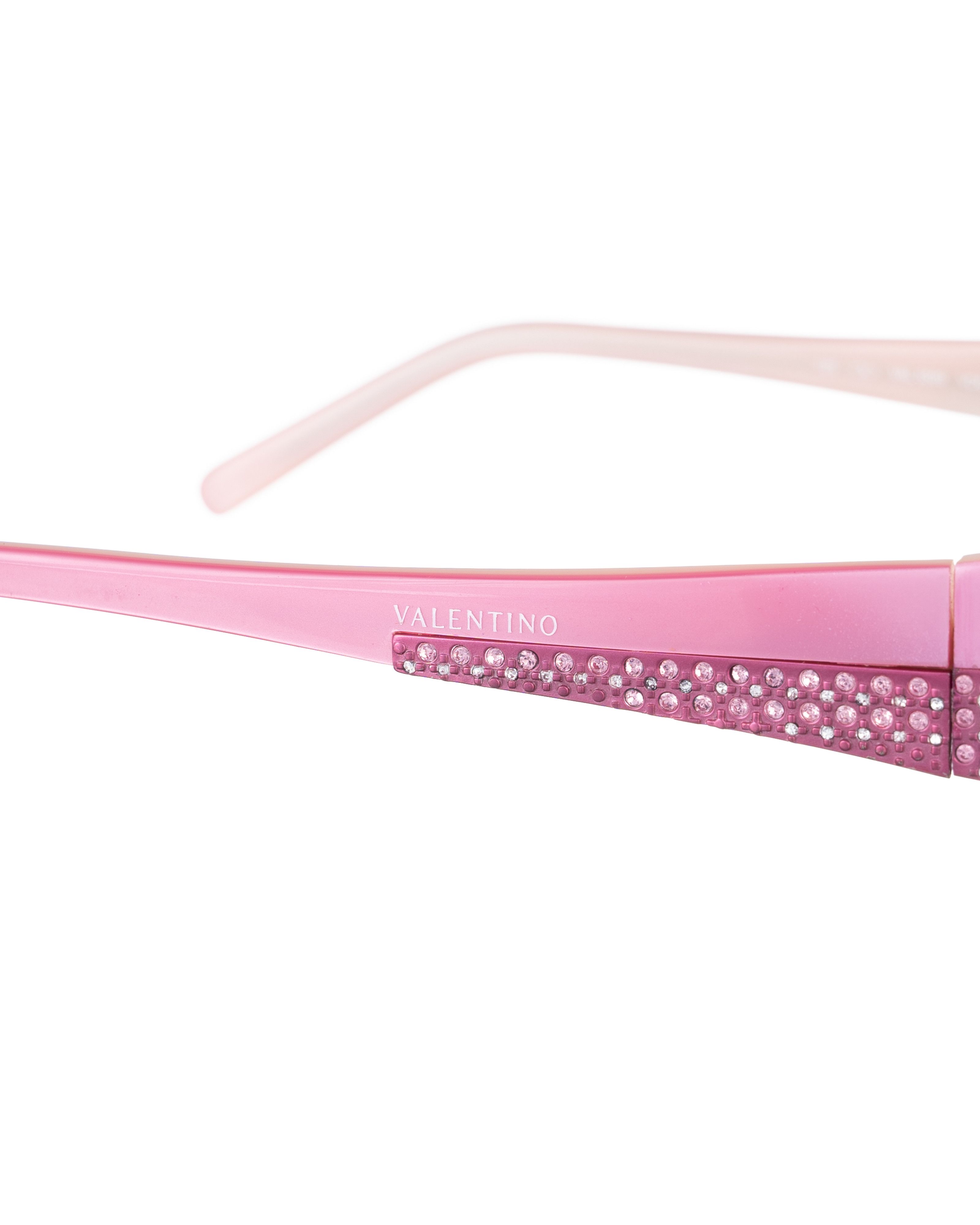 Valentino Valentino 00s BubbleGum Pink Glasses with Rhinestones Size ONE SIZE - 3 Thumbnail