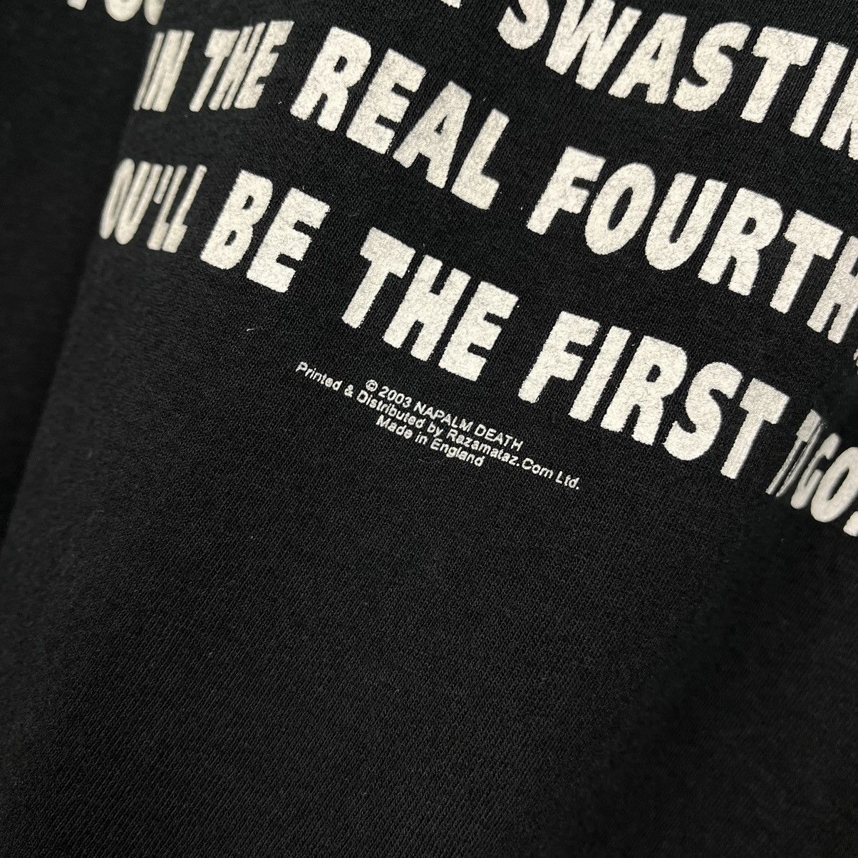 Band Tees Vintage Napalm Death Nazi Punks Fuck Off band T Shirt 2003 Size US XL / EU 56 / 4 - 11 Thumbnail