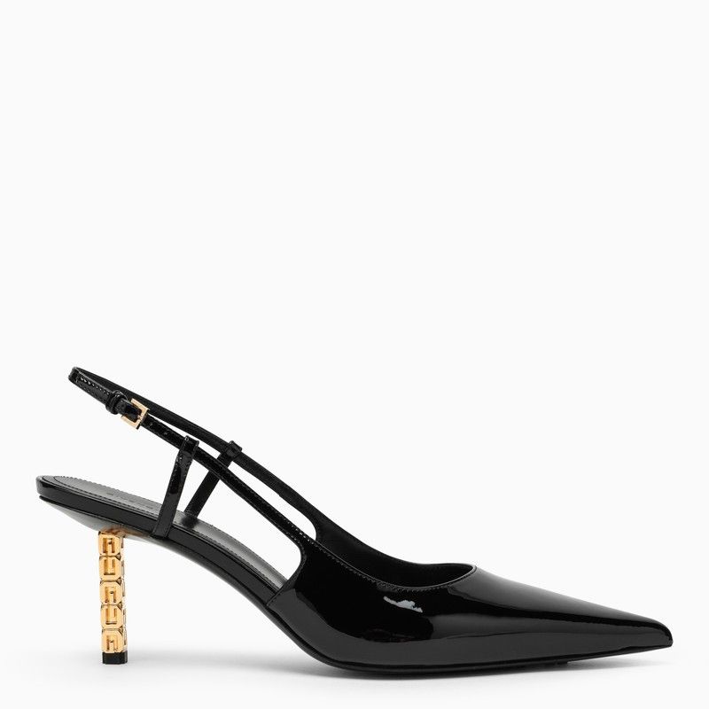 image of Givenchy Black Patent Leather G Cube Decollete Shoes, Women's (Size 8)