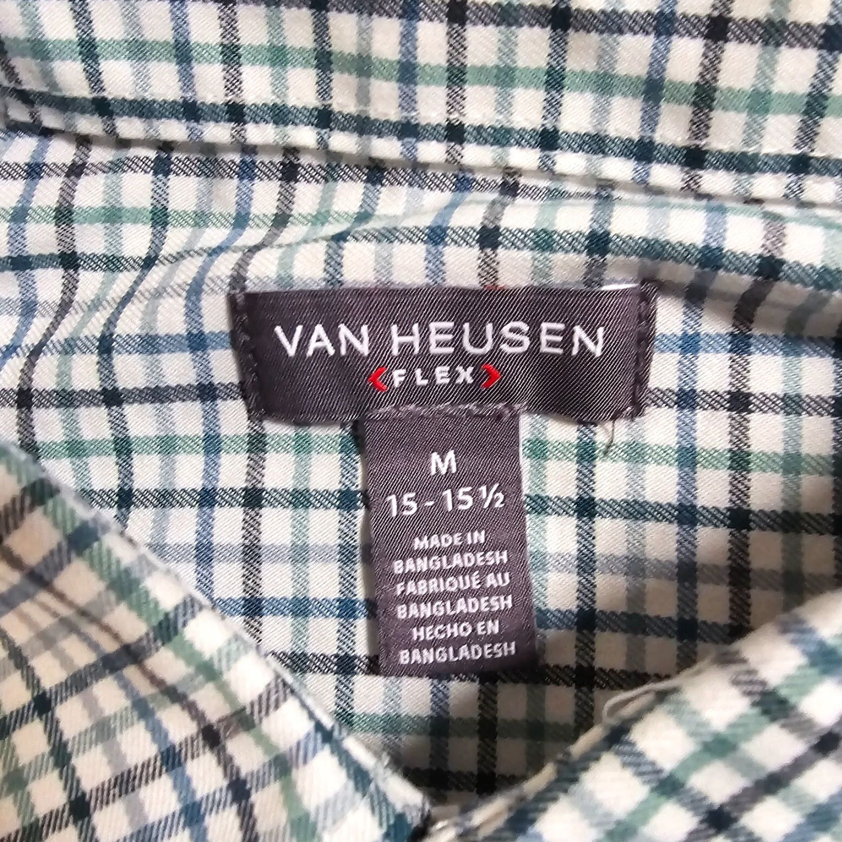 Van Heusen Van Heusen Shirt Men M Green Check Long Sleeve Button Up Flex Casual Size US M / EU 48-50 / 2 - 2 Thumbnail