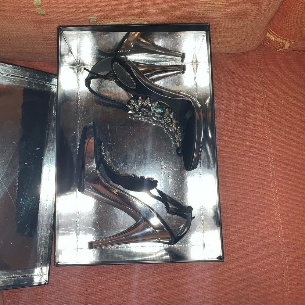 Azzaro Jemima Khan for Azzaro Bejeweled Heels Size US 6.5 / IT 36.5 - 9 Thumbnail