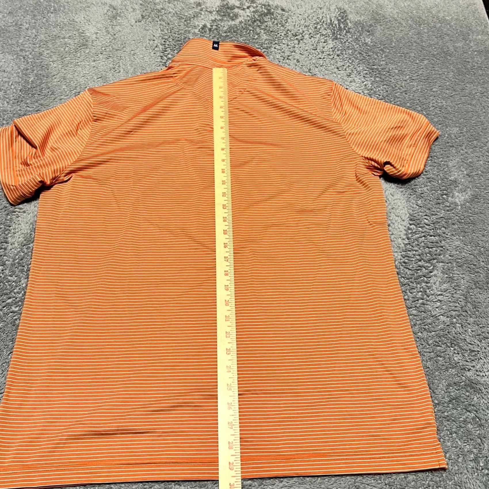 Mizzen+Main Mizzen & Main Polo Shirt Mens XL Orange Striped Short Sleeve Golf Performance Size US XL / EU 56 / 4 - 5 Thumbnail
