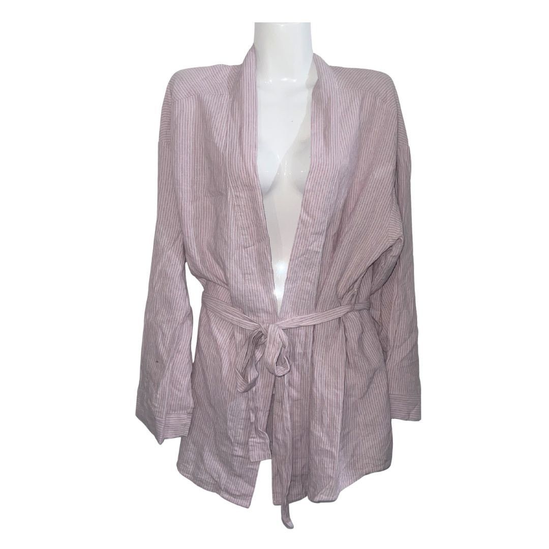 Other Velvet Heart Nelly Stripe Belted Kimono Top 100% Linen NWT Size M / US 6-8 / IT 42-44 - 1 Thumbnail