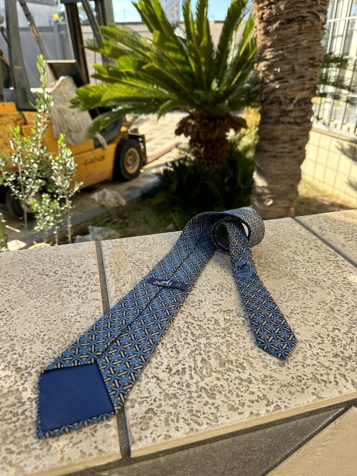 Hermes Hermès Silk Blue Tie Size ONE SIZE - 1 Thumbnail