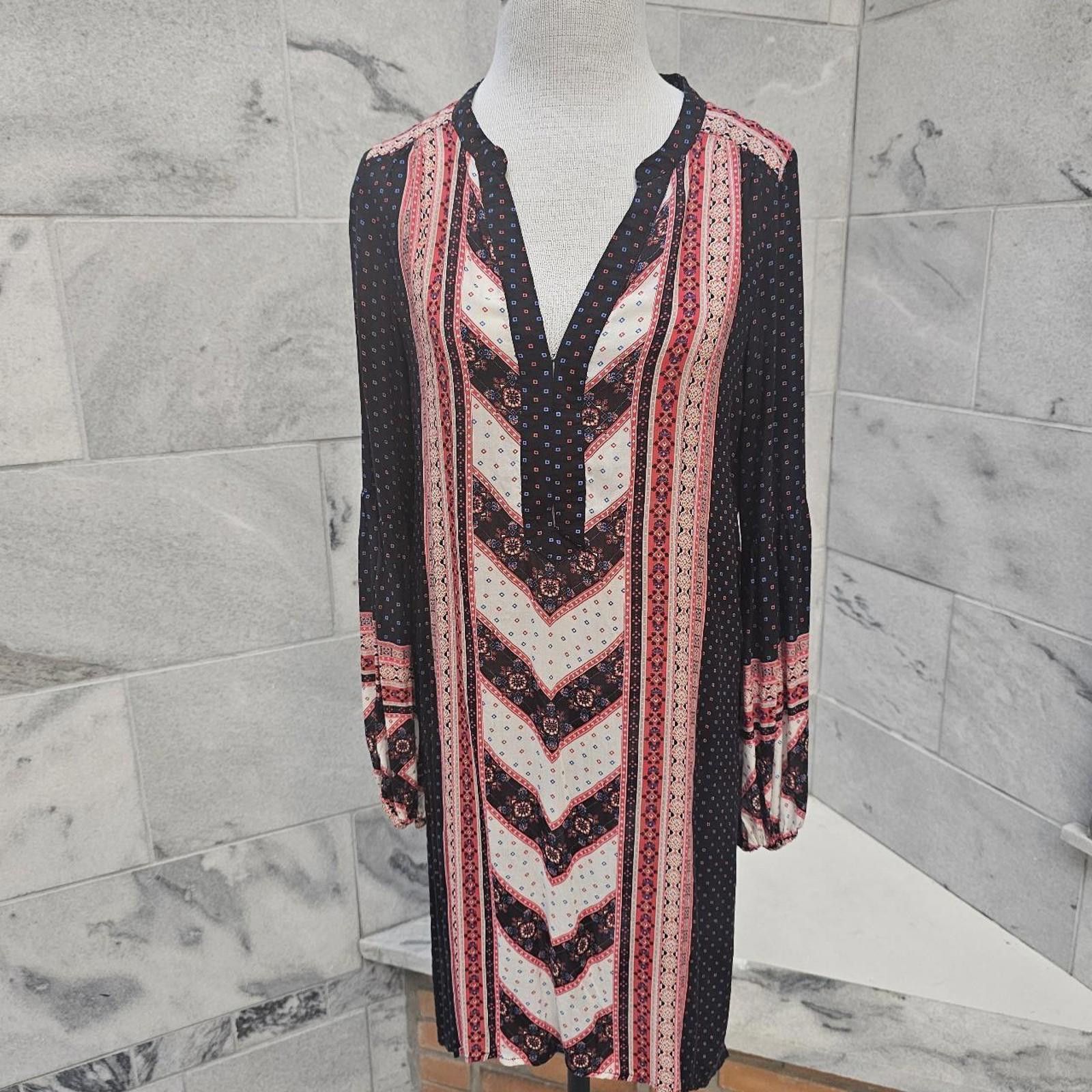 Other Women's Red and Navy Sheer Boho Style Shirt or Dress Size M / US 6-8 / IT 42-44 - 1 Thumbnail