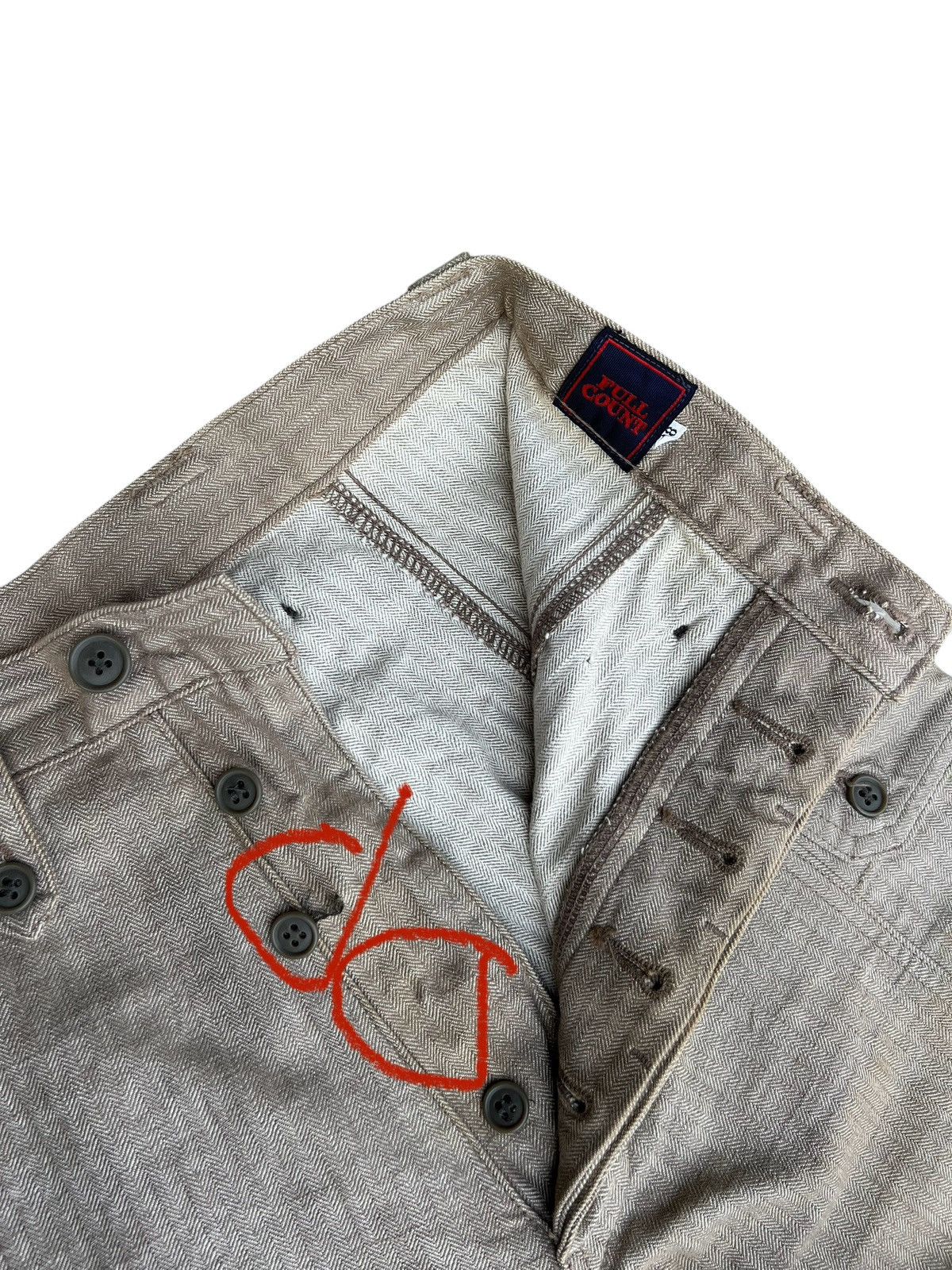 Full Count & Co. Vintage Full Count Japan Dirty Mud Stains HBT Trouser Pant Size US 28 / EU 44 - 7 Thumbnail
