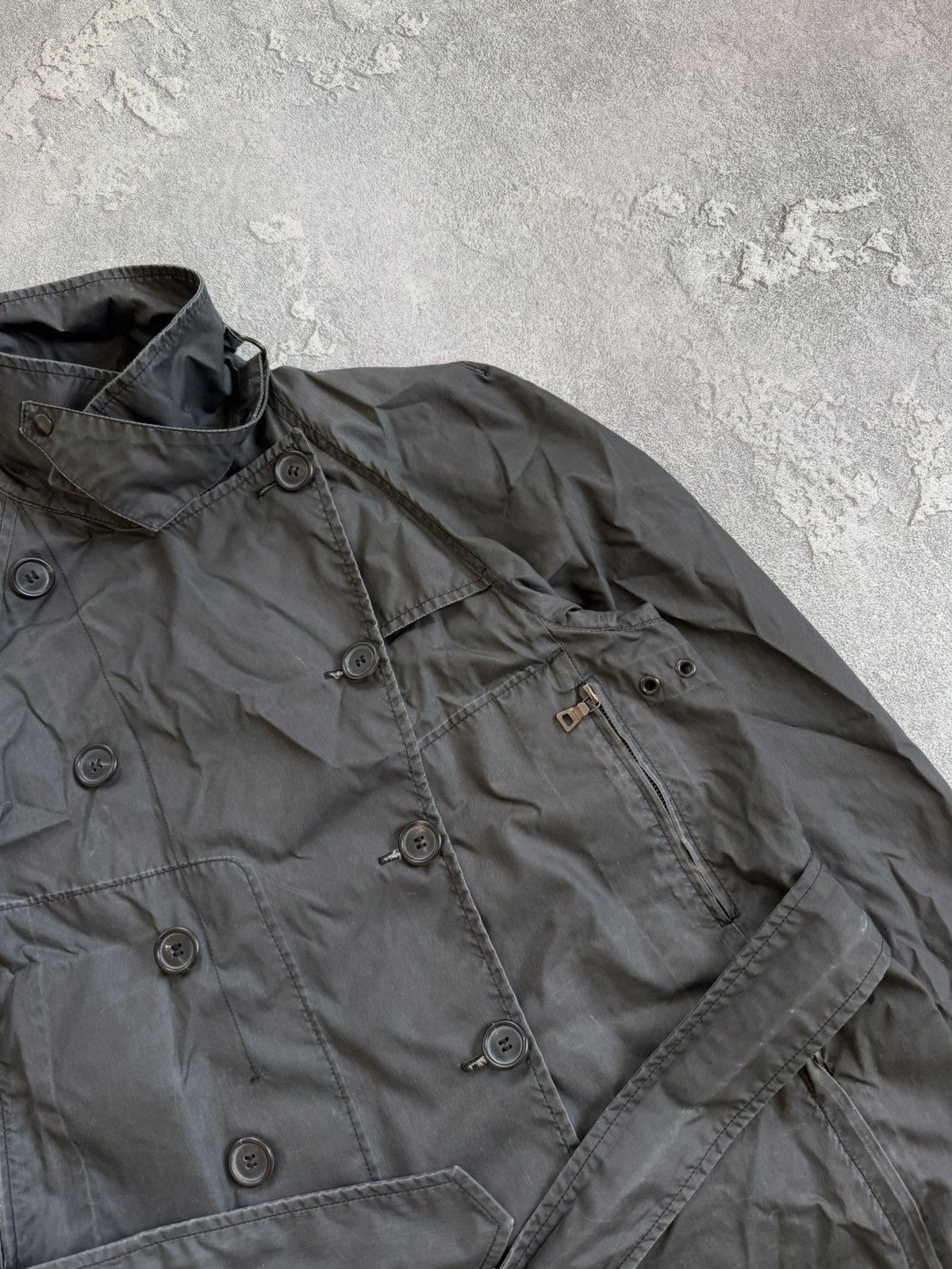 Designer × Prada × Vintage Prada 42size Wmns graphite trench coat jacket + belt vintage Size M / US 6-8 / IT 42-44 - 9 Thumbnail