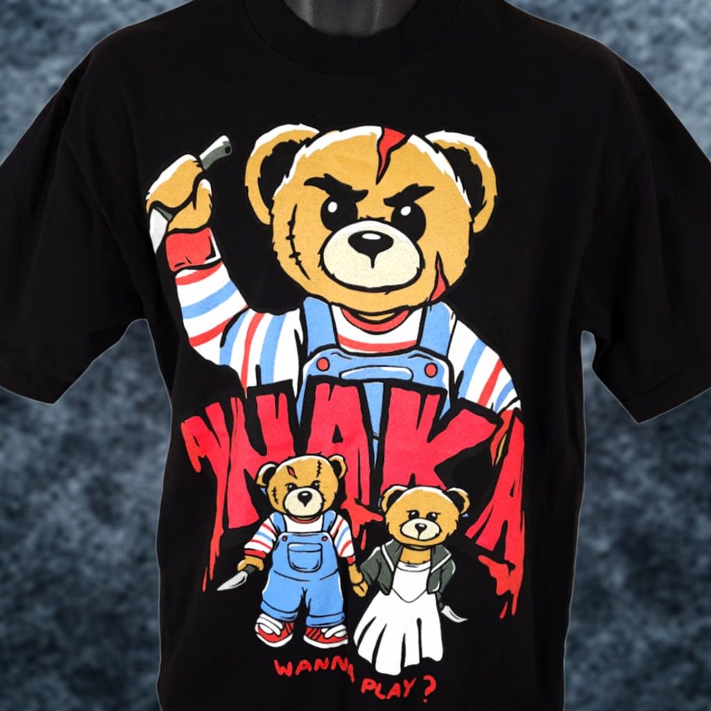 Vintage Chucky Inaka Power T Shirt Mens Medium Black Halloween Horror Movie Retro Crew Neck Short Sleeve Shirt Size US M / EU 48-50 / 2 - 1 Thumbnail
