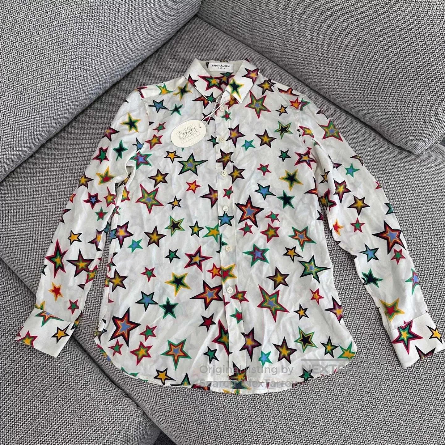 Saint Laurent Paris Saint Laurent Star Print Silk Long. Size XS / US 0-2 / IT 36-38 - 1 Thumbnail
