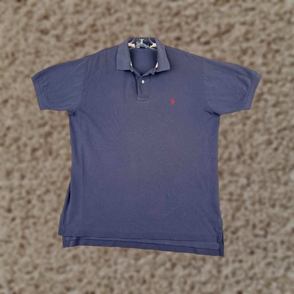 Ralph Lauren VINTAGE Ralph Lauren Polo Shirt Adult Large Blue Short Sleeve Cotton Casual Mens Size US L / EU 52-54 / 3 - 1 Thumbnail