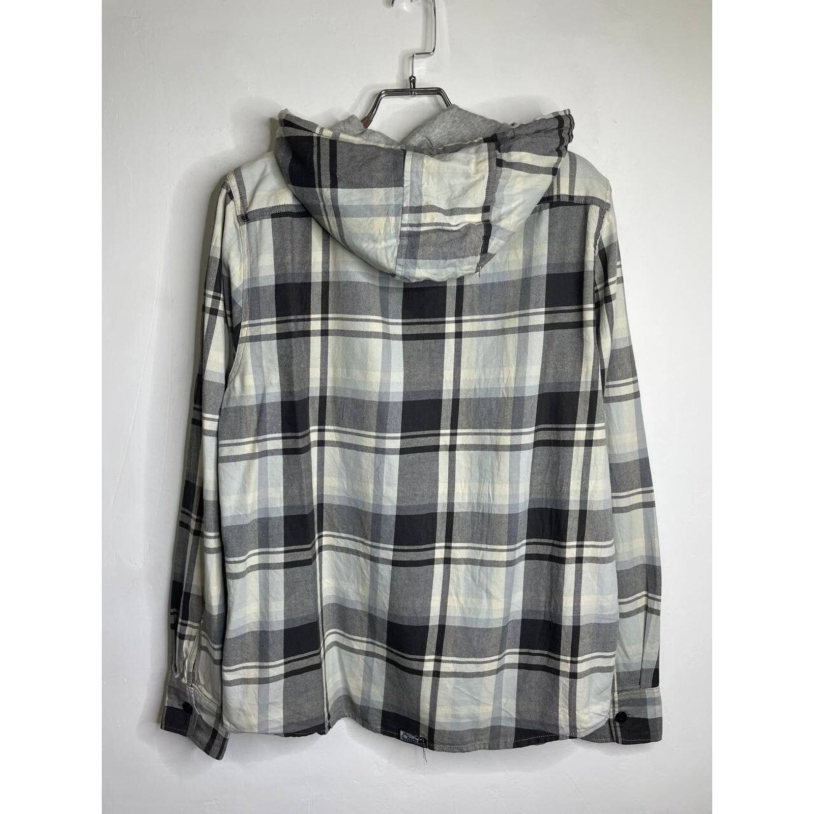 Express Vintage Plaid Flannel Shirt Hoodie White Hooded L Button-Up Size US L / EU 52-54 / 3 - 6 Thumbnail