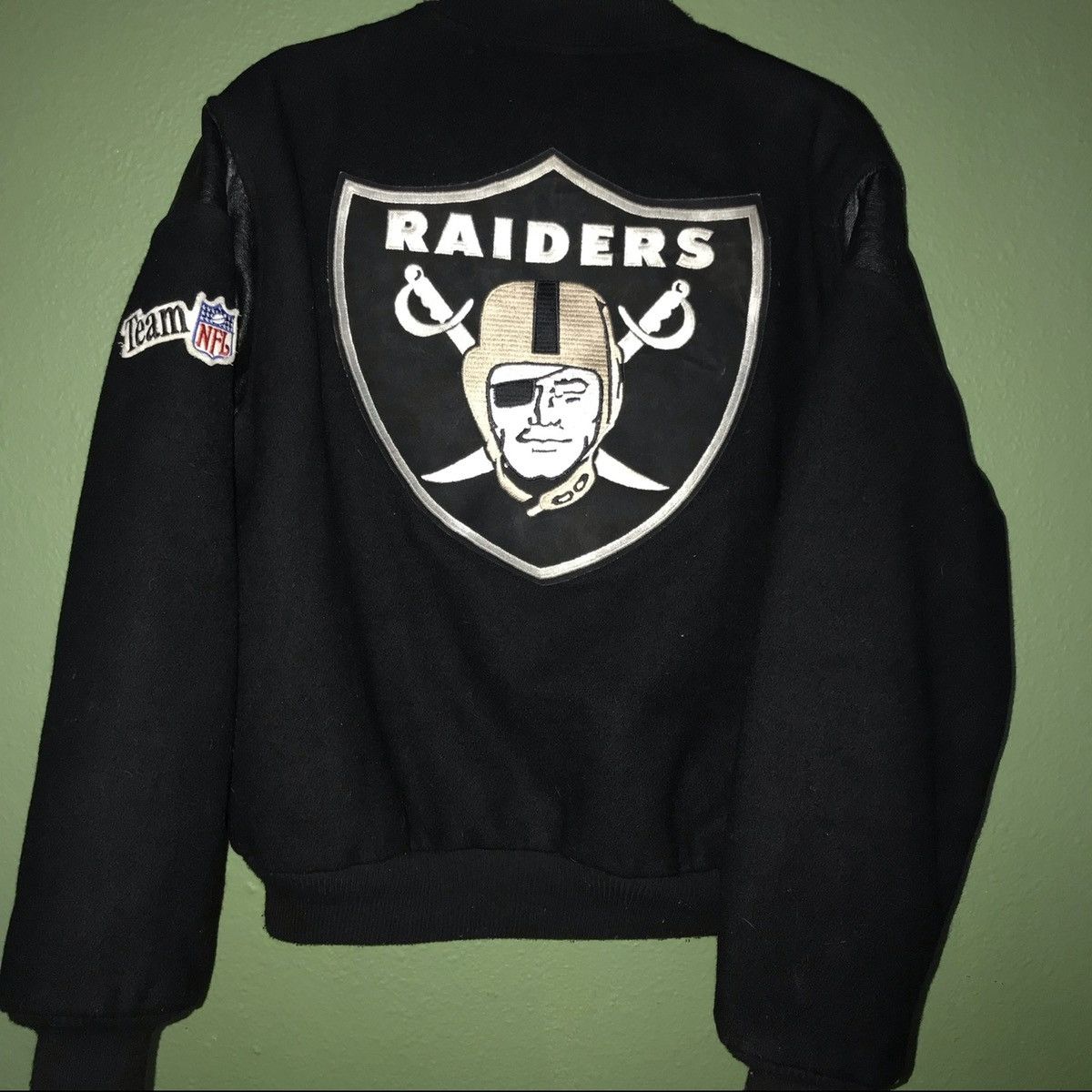 NFL Raiders Chalk Line Wool/ Leather Varsity Jacket Size US L / EU 52-54 / 3 - 1 Thumbnail