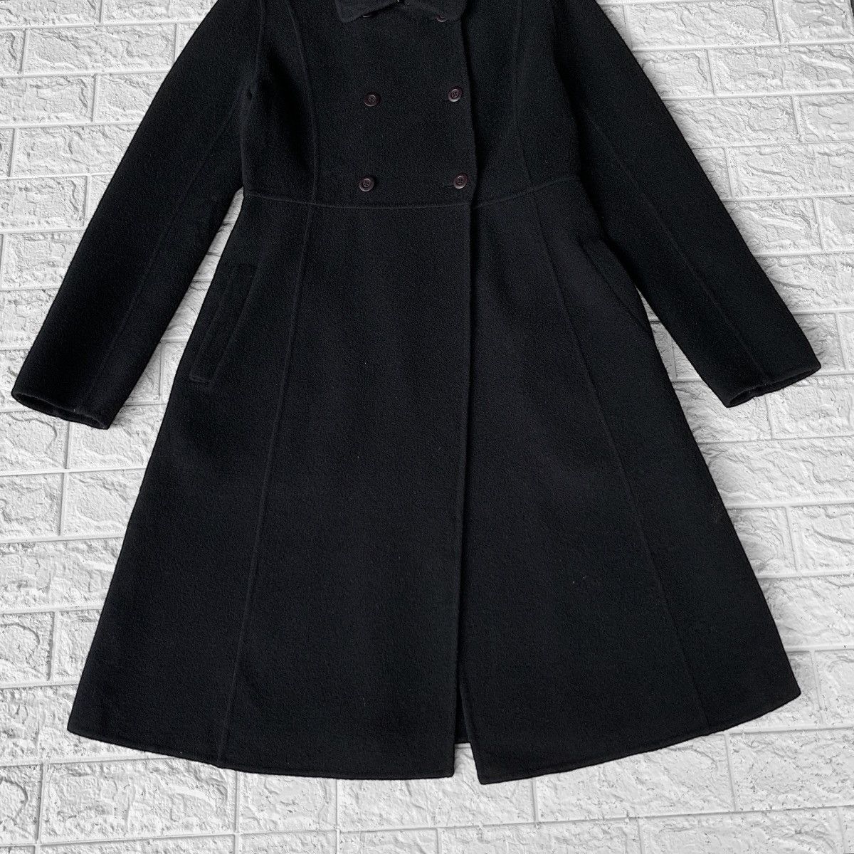 Tsumori Chisato ISSEY MIYAKE DOUBLE BREASTED WOOL DRESS COAT BLACK Size M / US 6-8 / IT 42-44 - 3 Thumbnail
