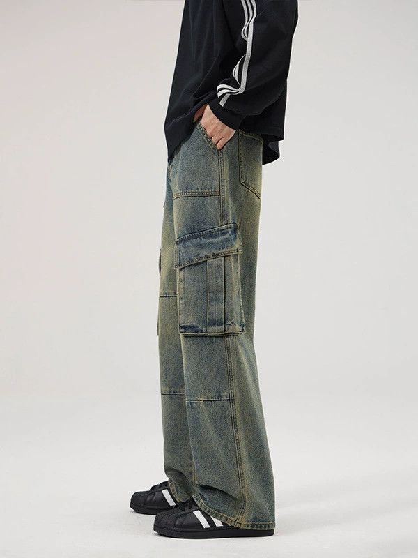 Vintage Vintage multi-pocket patchwork loose distressed jeans Size US 32 / EU 48 - 4 Thumbnail