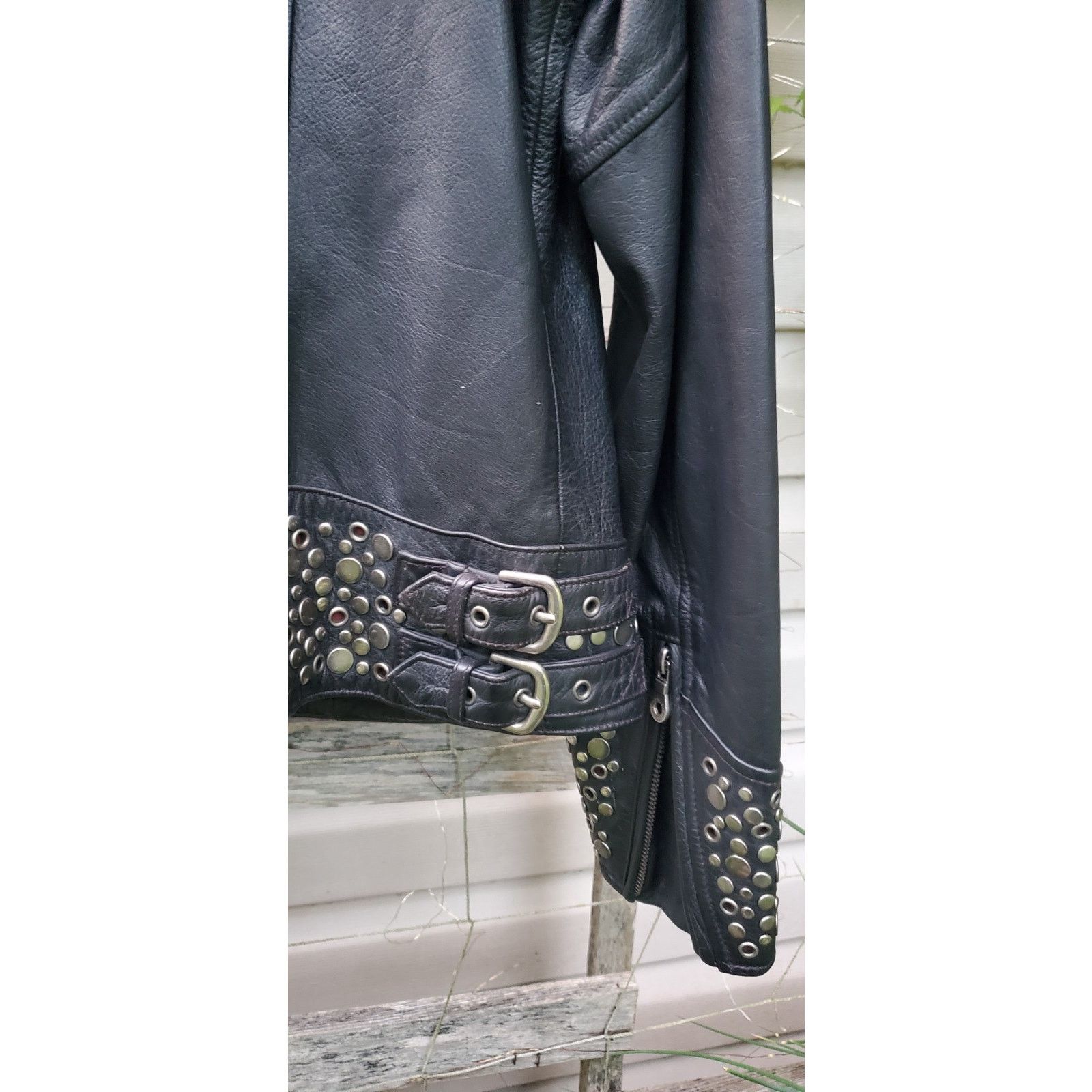 Harley Davidson Harley Davidson Womens Studded Leather Jacket M Black Biker Size M / US 6-8 / IT 42-44 - 6 Thumbnail