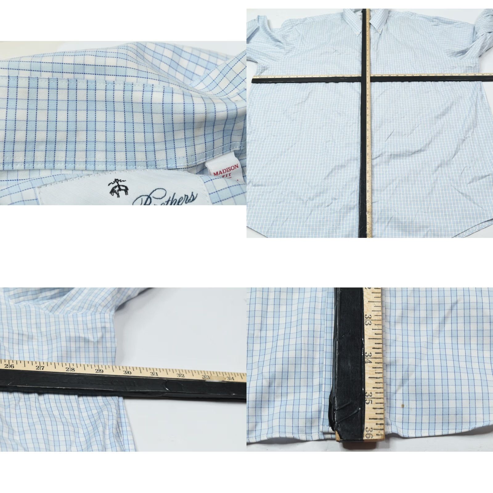Brooks Brothers Brooks Brothers Madison Performance Shirt Blue Check Coolmax Stretch Dress Shirt Mens 18.5 Regular Long Sleeve Button-Down Collar Vintage No N/A Size US XXL / EU 58 / 5 - 8 Thumbnail