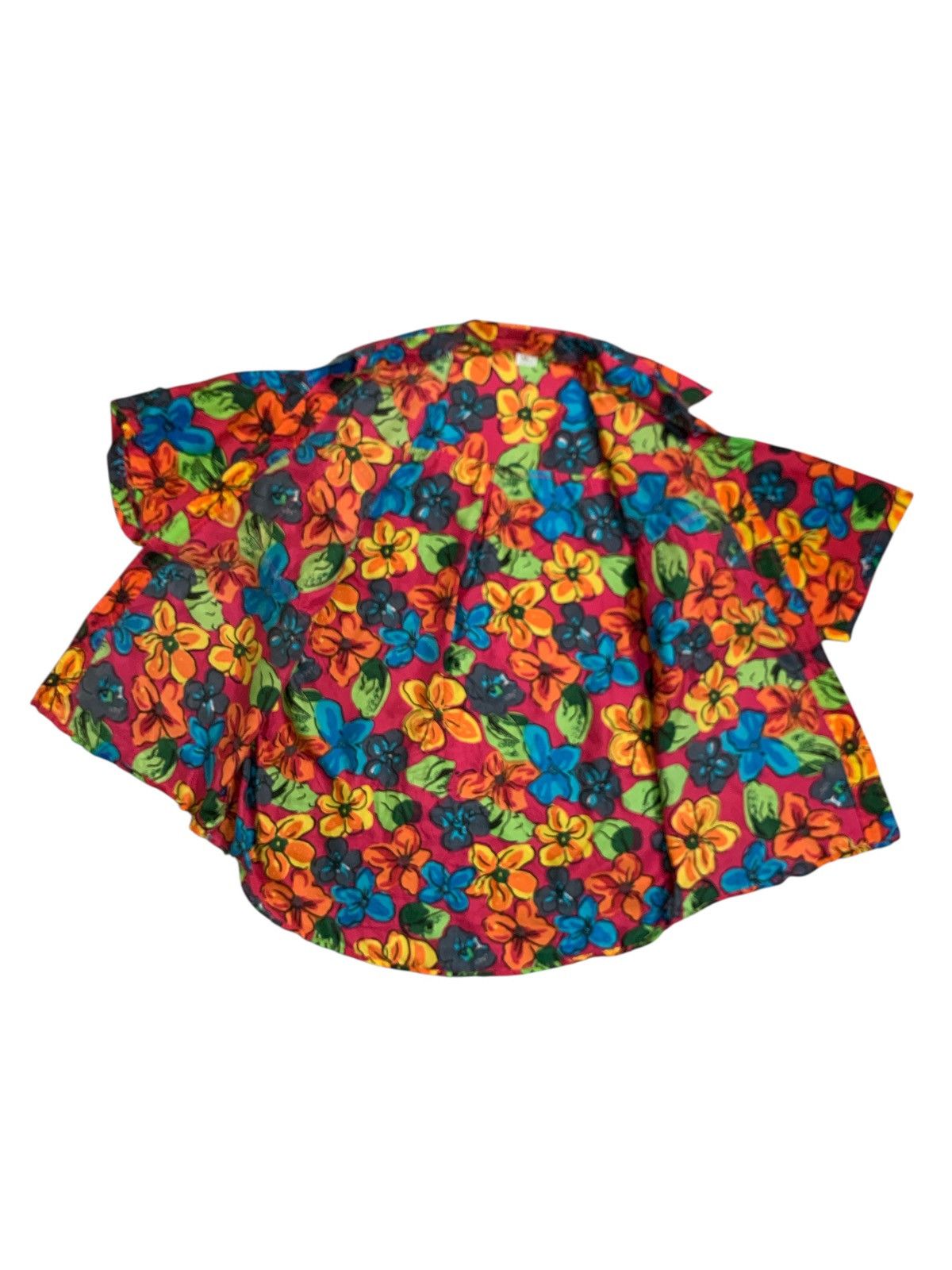 SikSilk Rare Design Vintage 100% Silk Short-Sleeve Tropical Floral Size XL / US 12-14 / IT 48-50 - 3 Thumbnail
