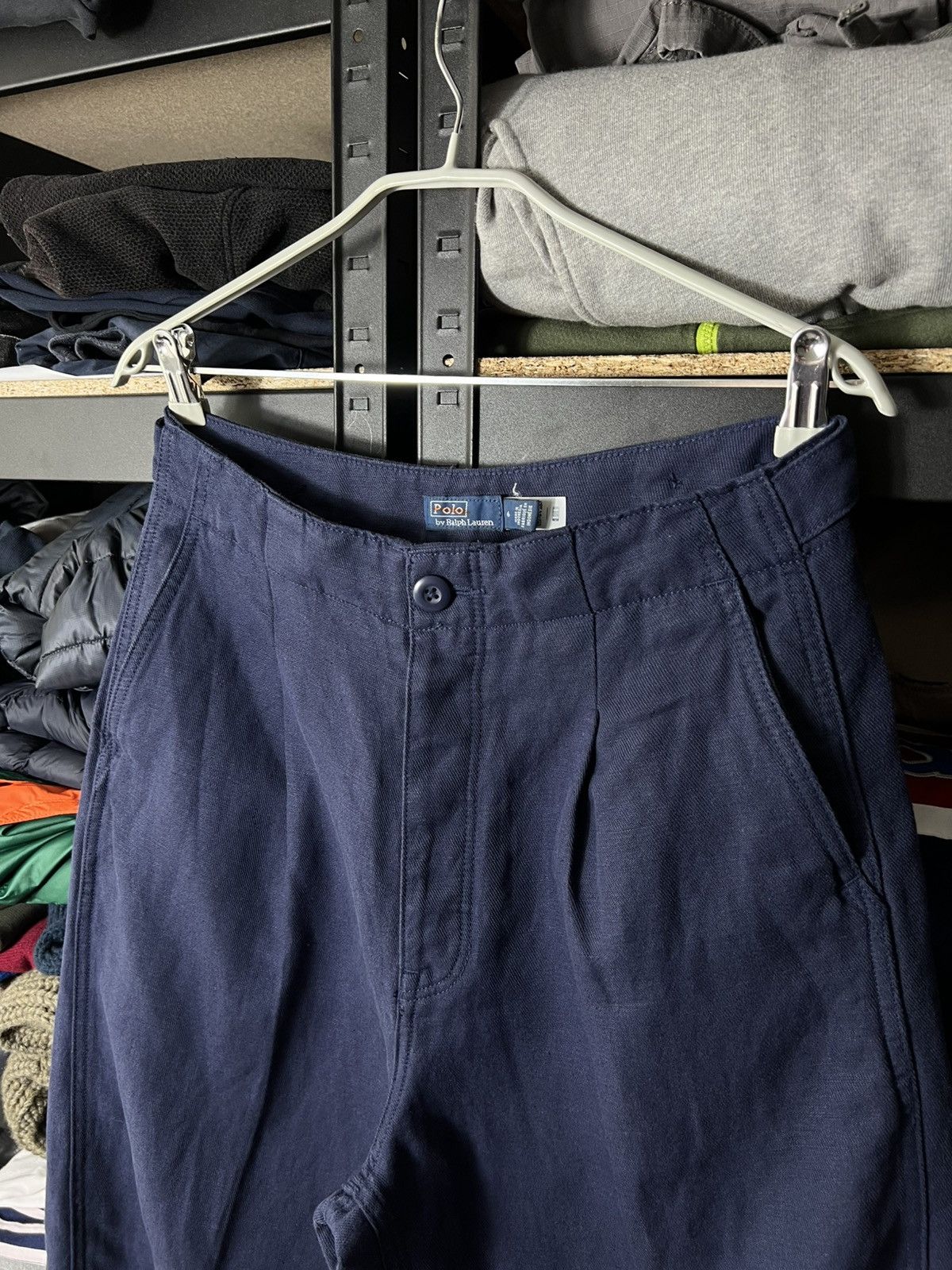 Polo Ralph Lauren Polo Ralph Lauren Pleated Linen Blend Twill Pants Navy Women Size 28" / US 6 / IT 42 - 4 Thumbnail