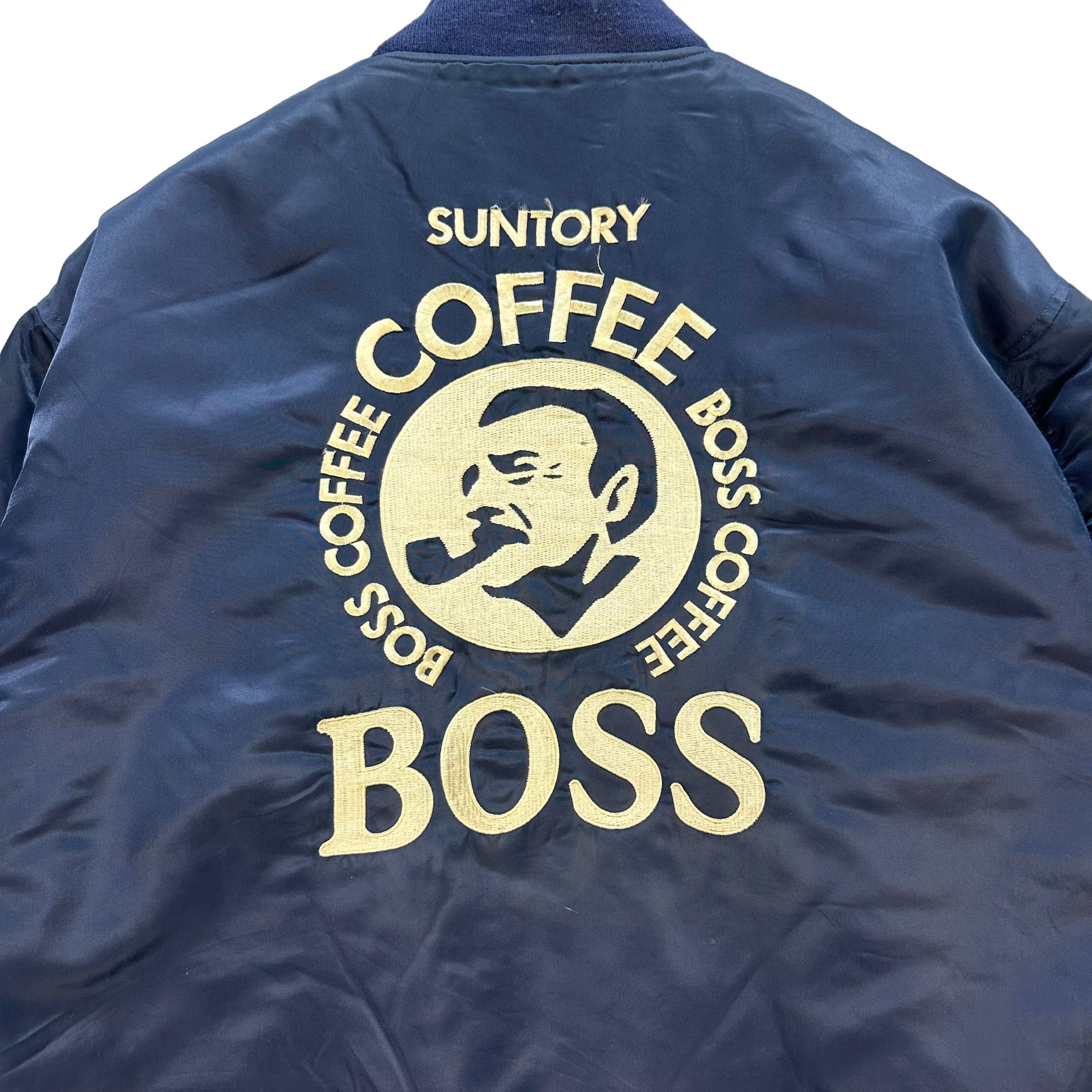 Japanese Brand SUNTORY COFFEE BOSS BIG LOGO BOMBER JACKET #7472-148 Size US XL / EU 56 / 4 - 2 Thumbnail