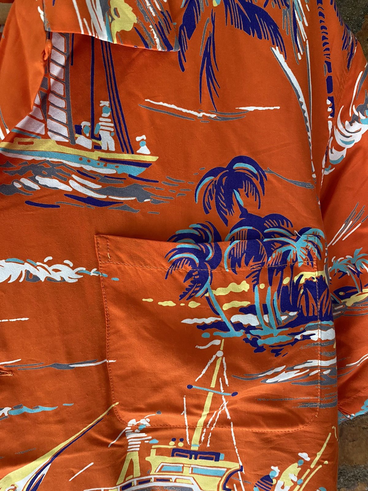 Sun Surf 1990s Kahanamoku Japan open color 100% rayon fishing hawaii Size US M / EU 48-50 / 2 - 6 Thumbnail
