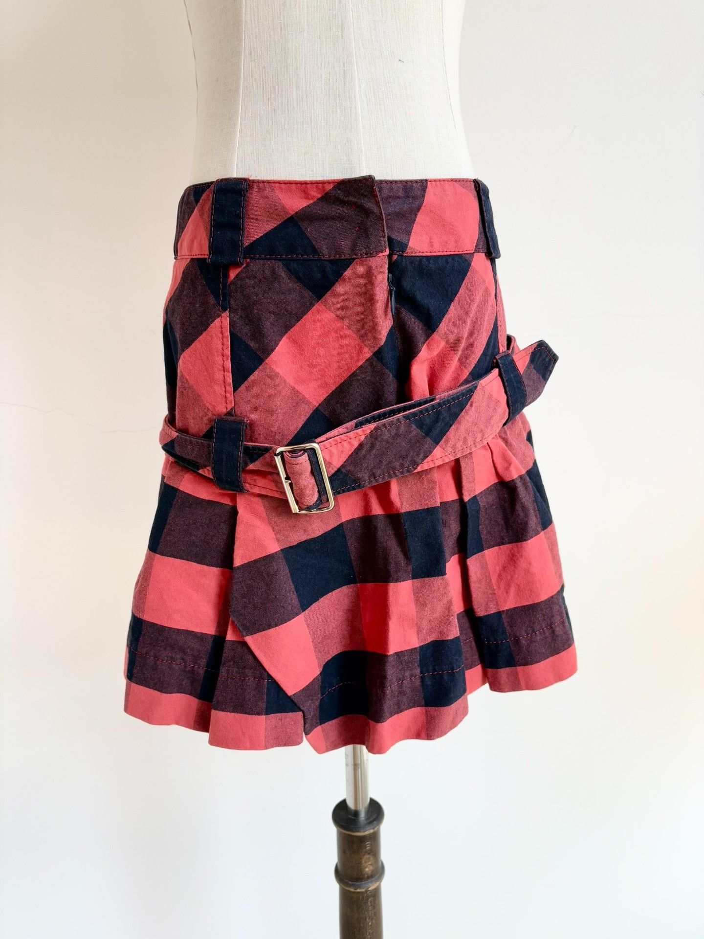 Vivienne Westwood Vivienne Westwood Vintage Red Plaid Buckle Skirt Size 22" - 1 Thumbnail